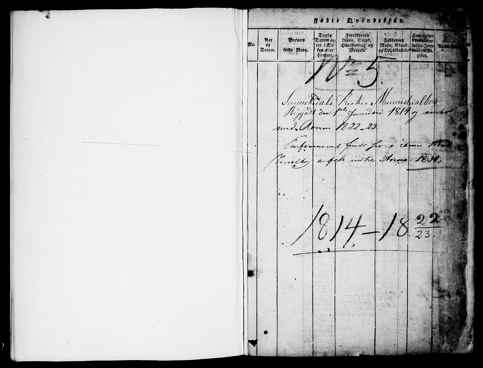 Sannidal kirkebøker, AV/SAKO-A-296/F/Fa/L0004: Parish register (official) no. 4, 1814-1829, p. 1