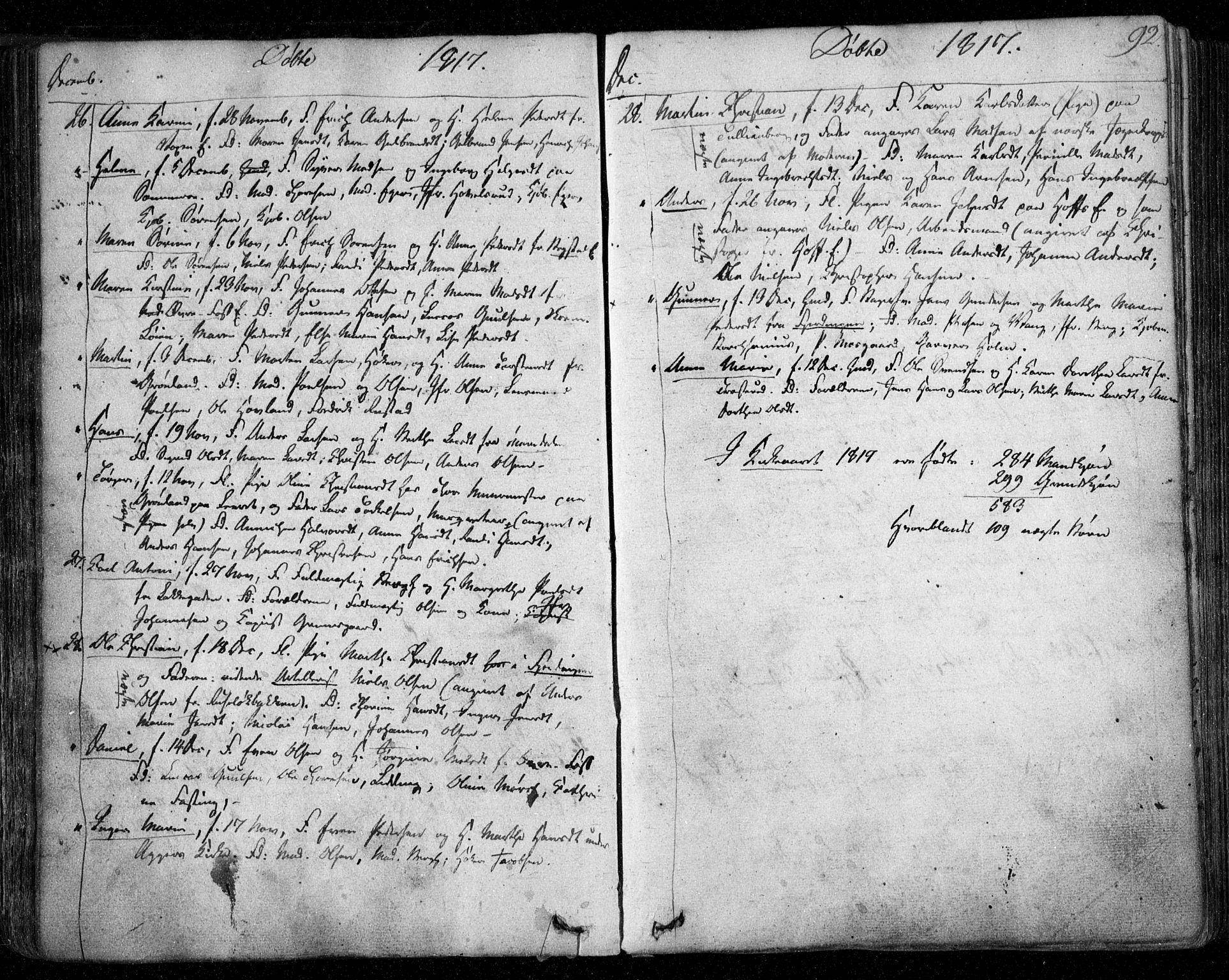 Aker prestekontor kirkebøker, SAO/A-10861/F/L0011: Parish register (official) no. 11, 1810-1819, p. 92