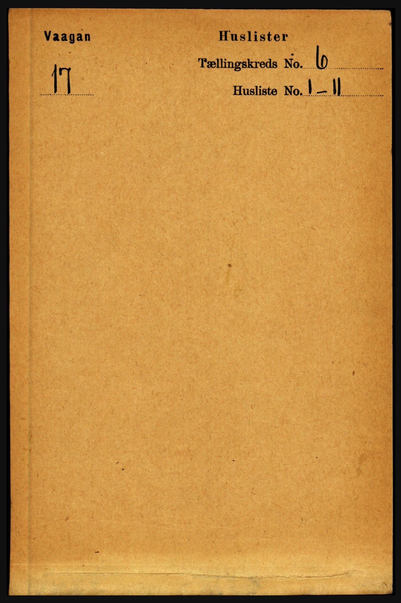 RA, 1891 census for 1865 Vågan, 1891, p. 1689