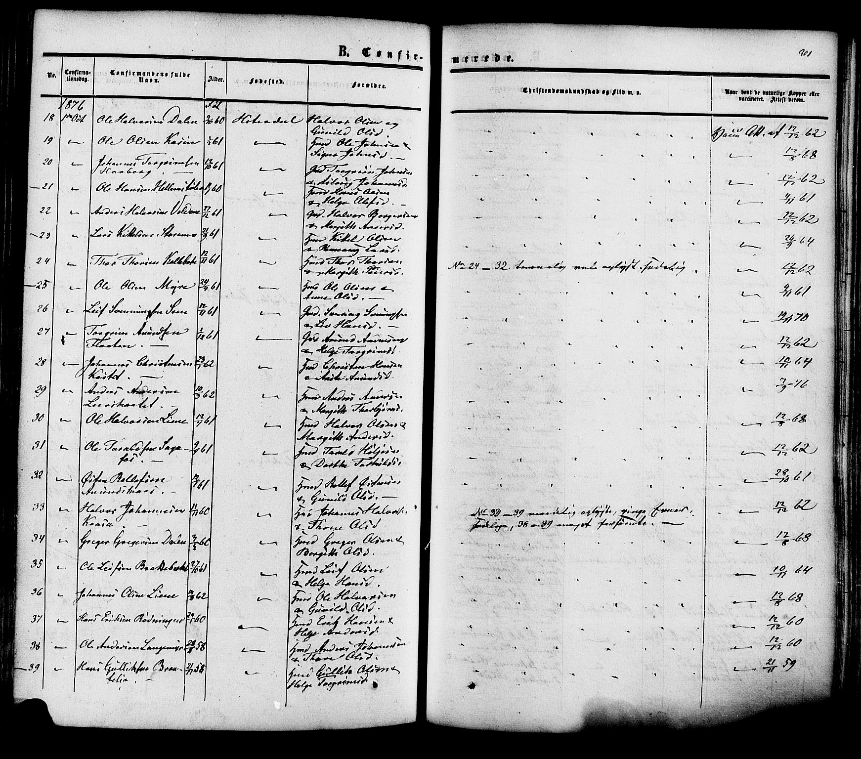 Heddal kirkebøker, SAKO/A-268/F/Fa/L0007: Parish register (official) no. I 7, 1855-1877, p. 301
