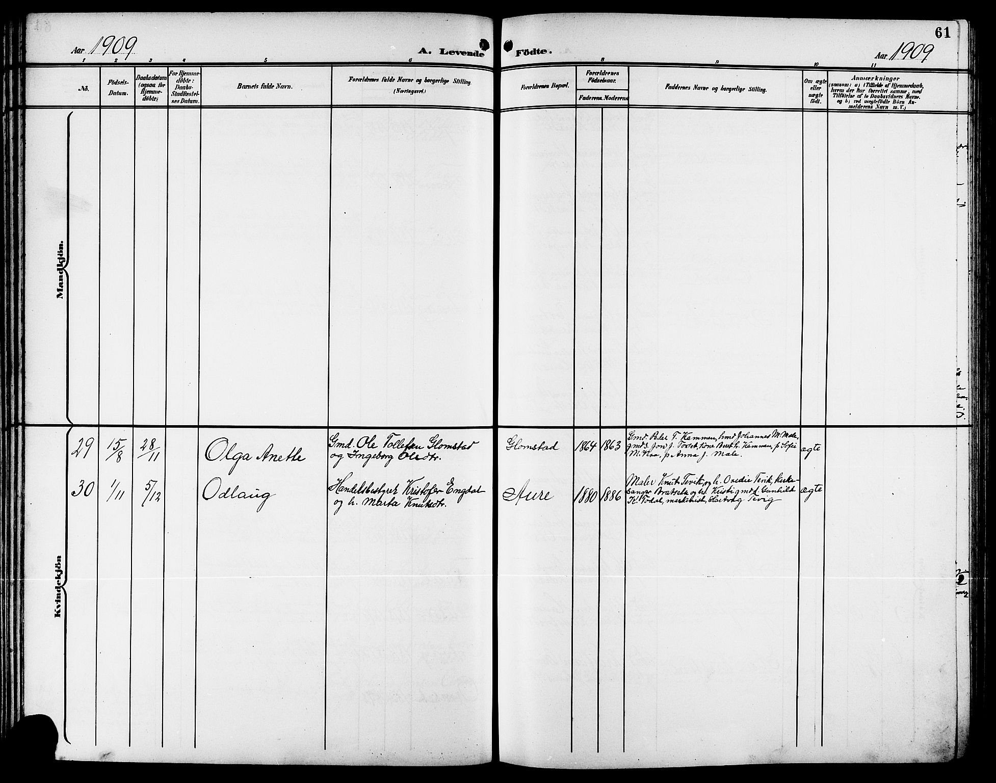 Ministerialprotokoller, klokkerbøker og fødselsregistre - Møre og Romsdal, AV/SAT-A-1454/578/L0910: Parish register (copy) no. 578C03, 1900-1921, p. 61