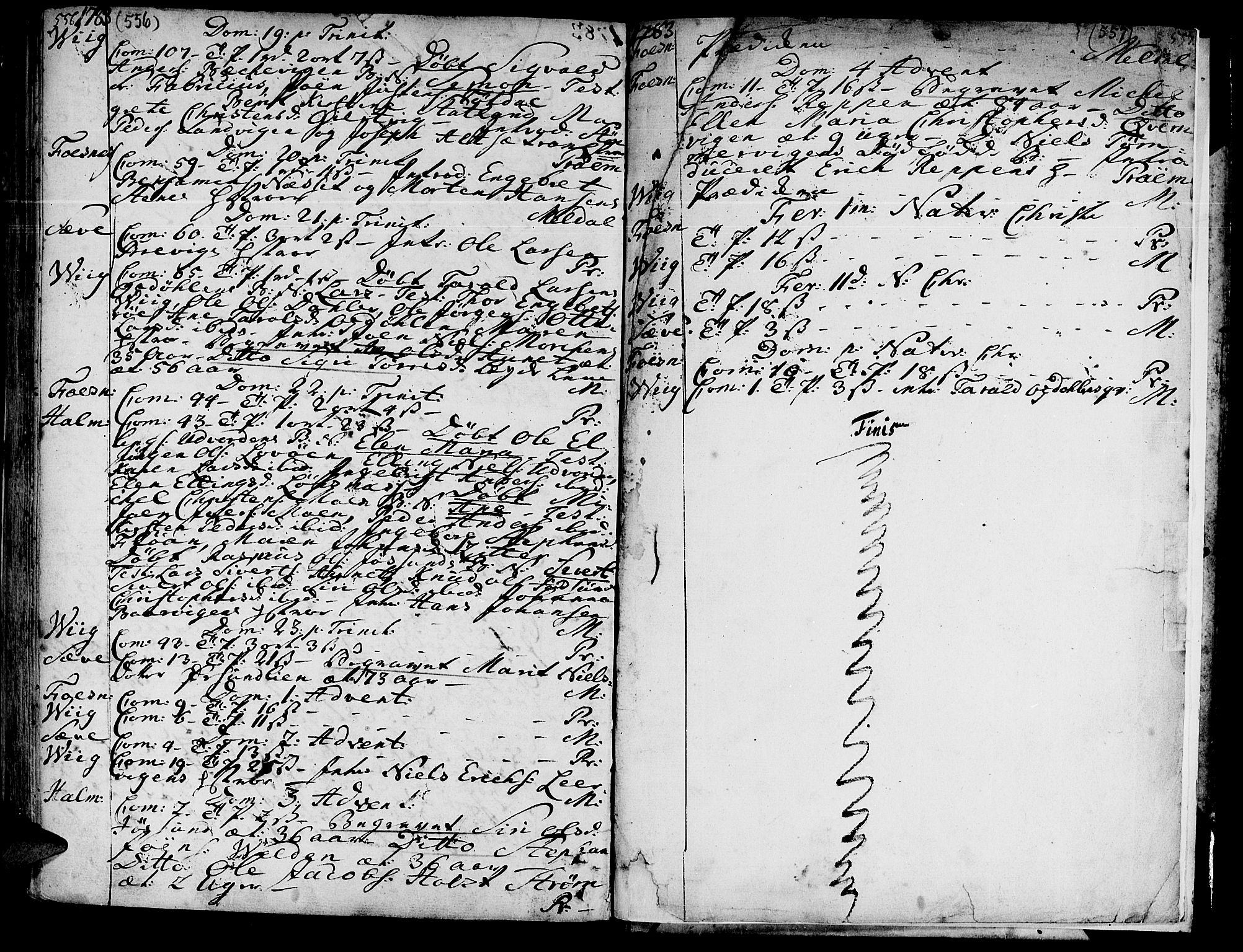 Ministerialprotokoller, klokkerbøker og fødselsregistre - Nord-Trøndelag, SAT/A-1458/773/L0607: Parish register (official) no. 773A01, 1751-1783, p. 556-557