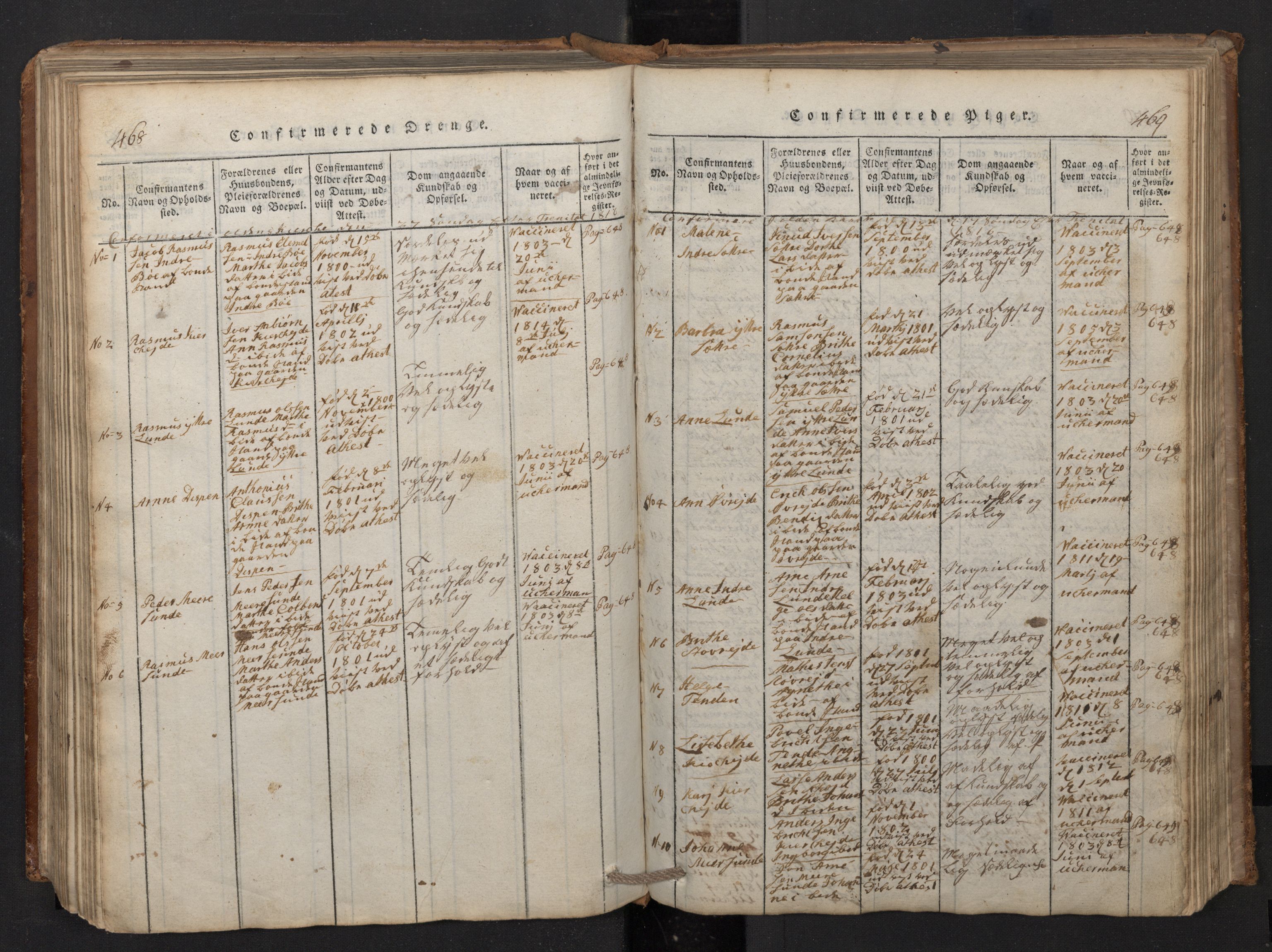 Stryn Sokneprestembete, SAB/A-82501: Parish register (copy) no. A 1, 1816-1844, p. 468-469
