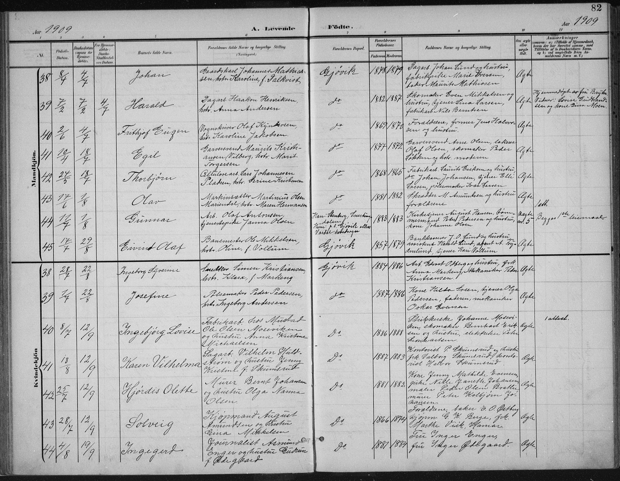 Vardal prestekontor, SAH/PREST-100/H/Ha/Haa/L0013: Parish register (official) no. 13, 1901-1911, p. 82