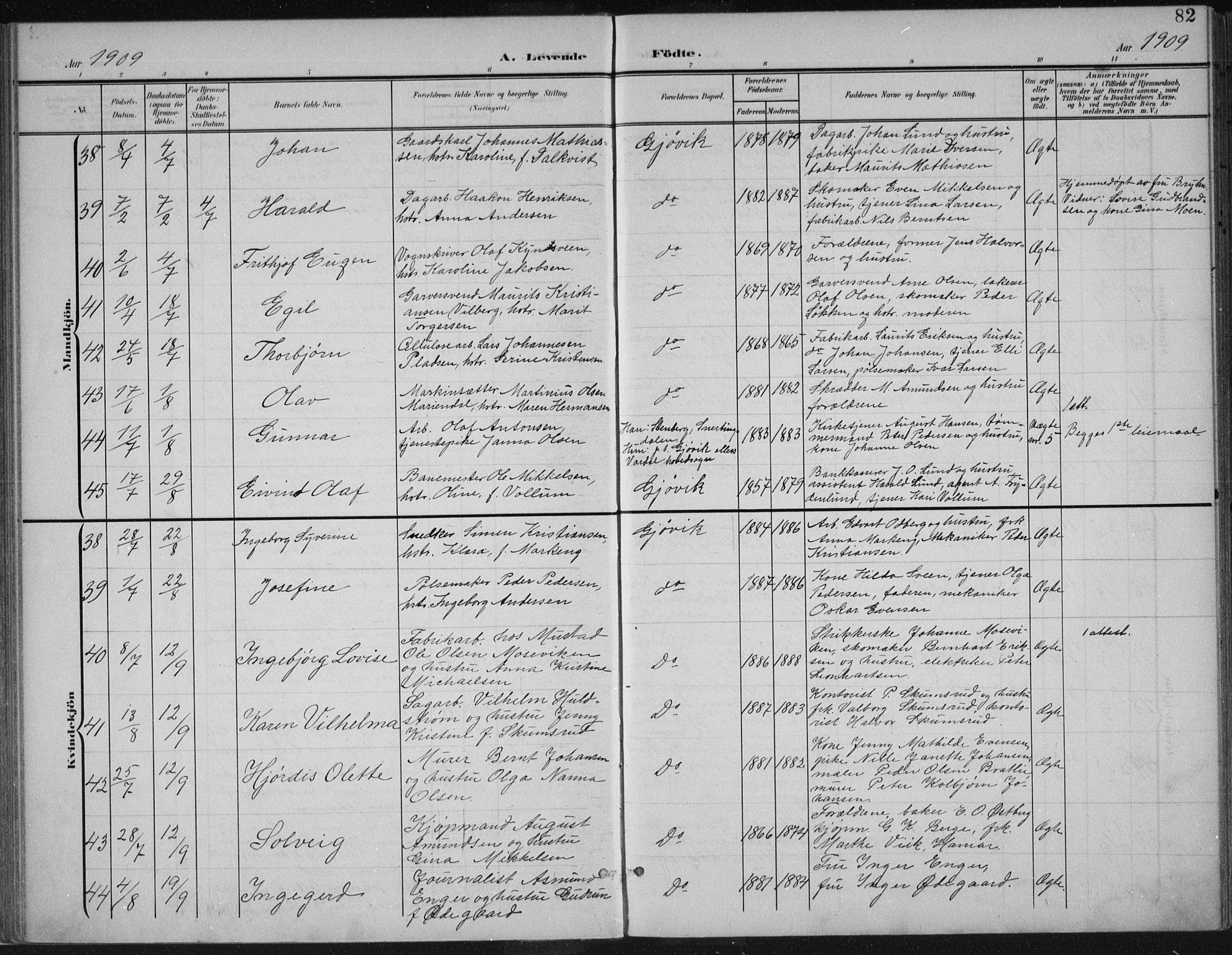 Vardal prestekontor, AV/SAH-PREST-100/H/Ha/Haa/L0013: Parish register (official) no. 13, 1901-1911, p. 82