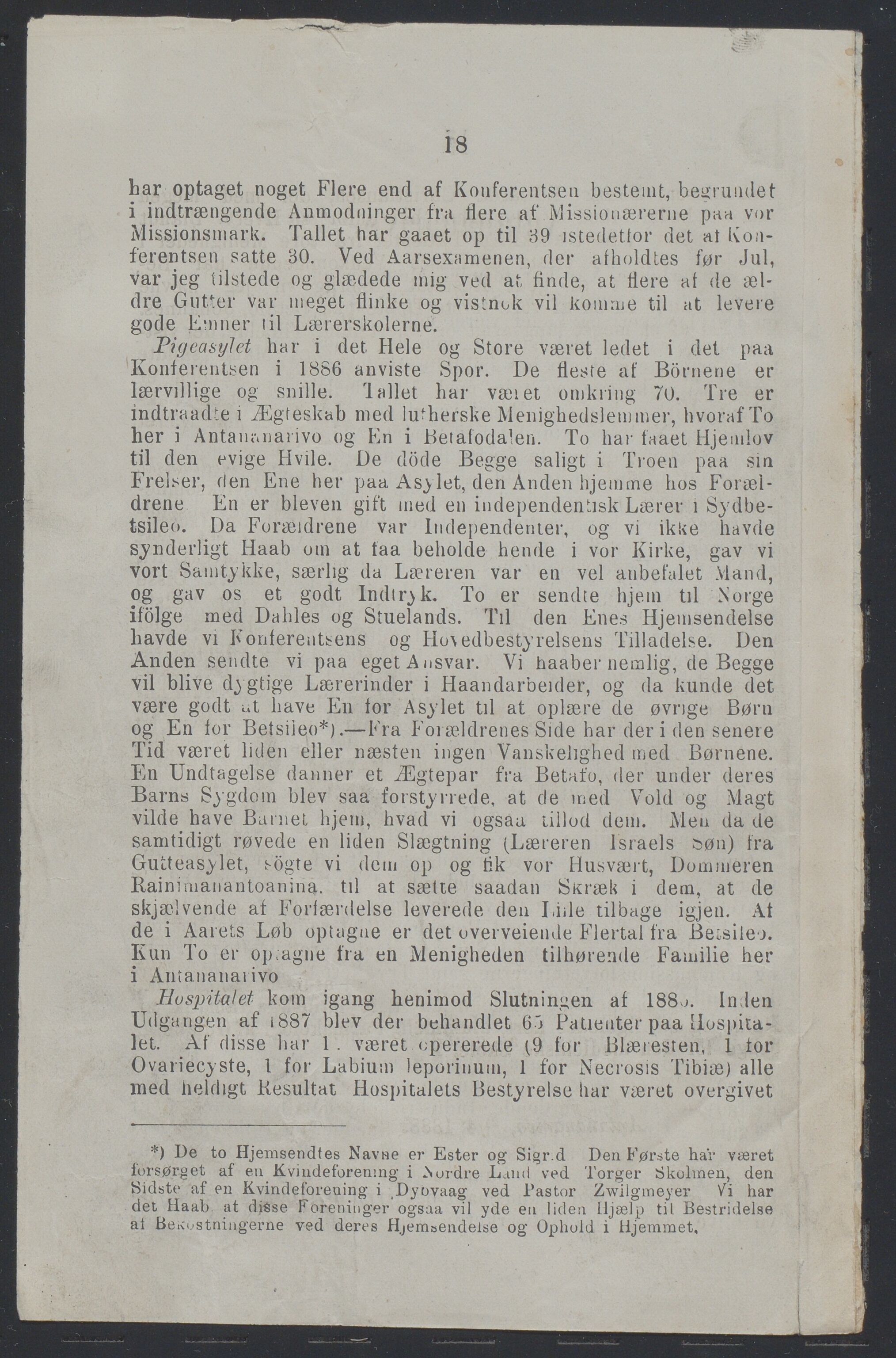 Det Norske Misjonsselskap - hovedadministrasjonen, VID/MA-A-1045/D/Da/Daa/L0037/0006: Konferansereferat og årsberetninger / Konferansereferat fra Madagaskar Innland., 1888, p. 18