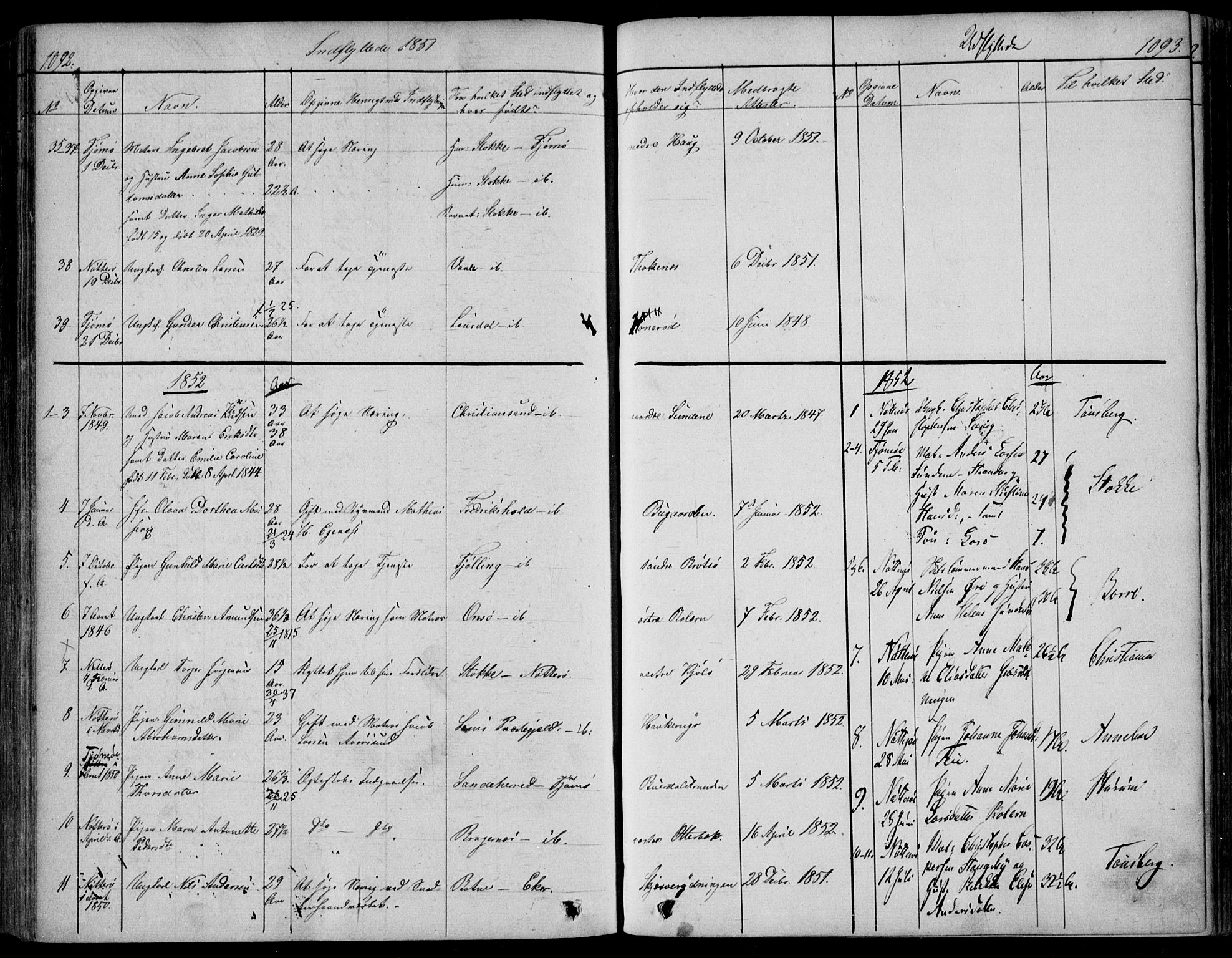 Nøtterøy kirkebøker, AV/SAKO-A-354/F/Fa/L0005: Parish register (official) no. I 5, 1839-1852, p. 1092-1093