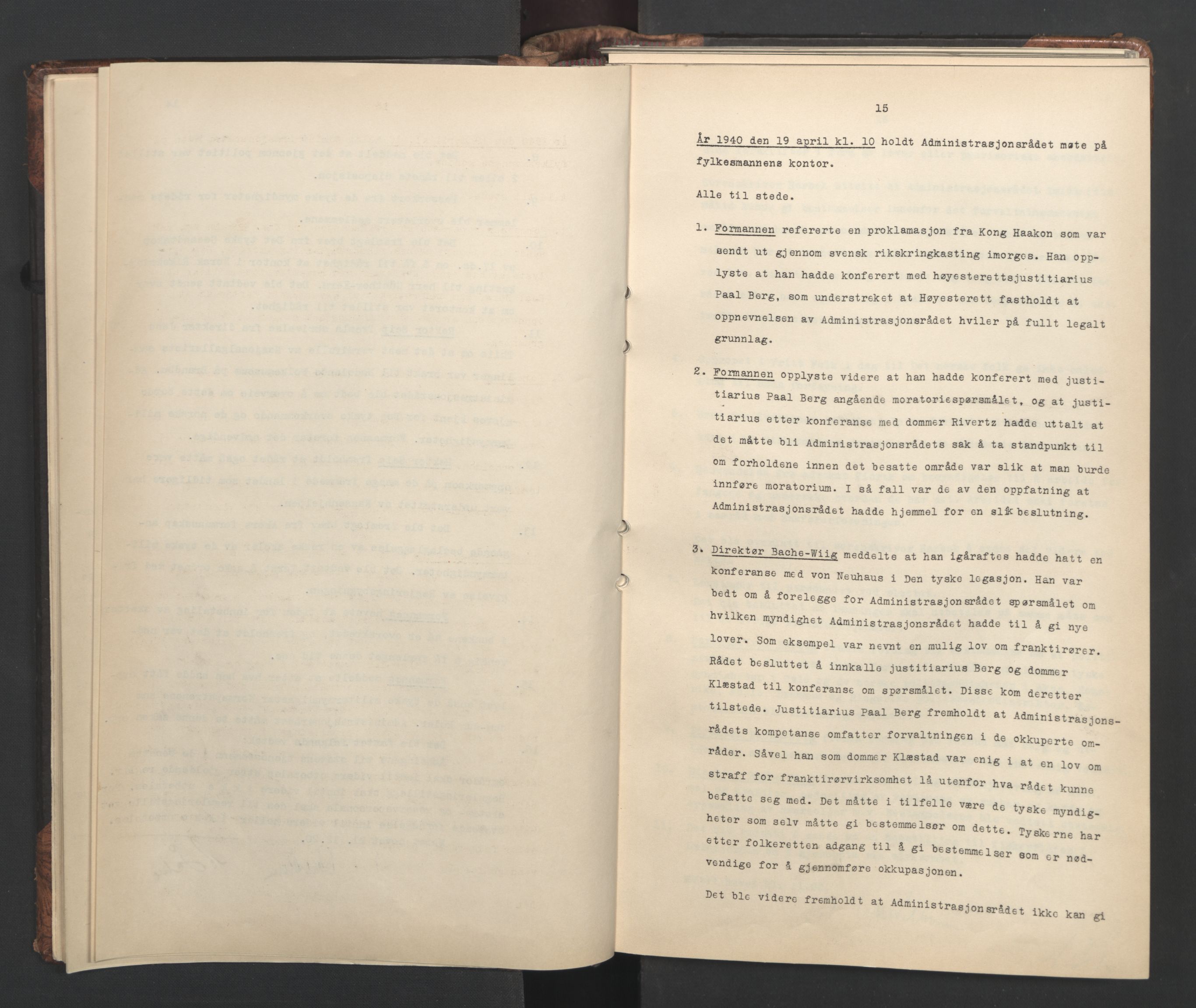 Administrasjonsrådet, AV/RA-S-1004/A/L0001: Møteprotokoll med tillegg 15/4-25/9, 1940, p. 15