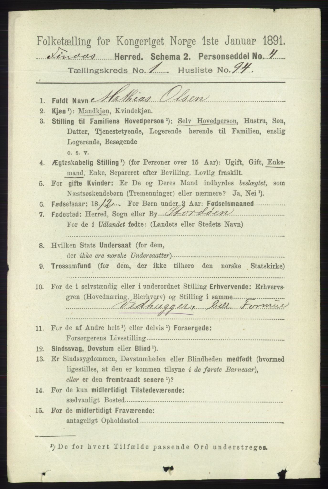 RA, 1891 census for 1218 Finnås, 1891, p. 722