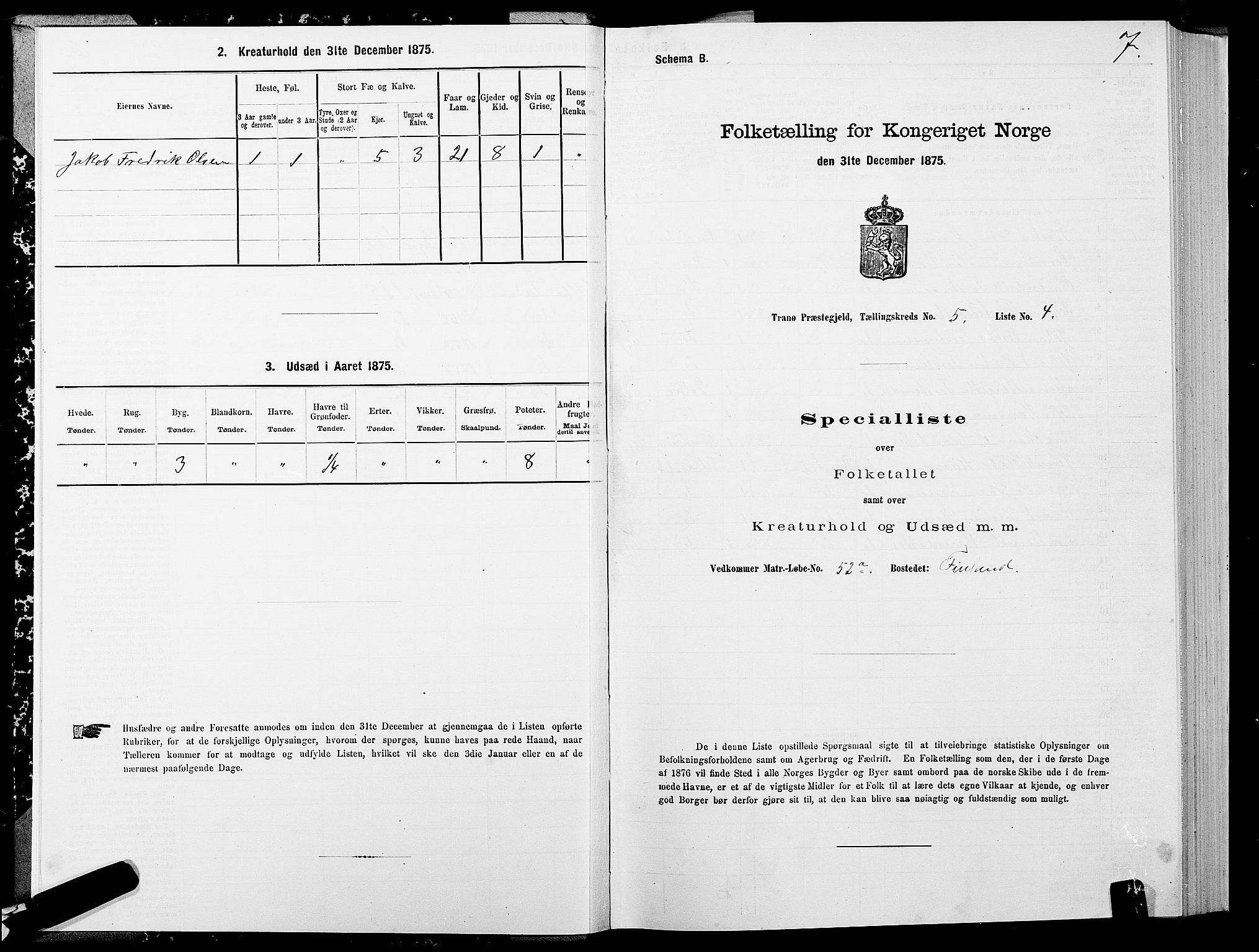 SATØ, 1875 census for 1927P Tranøy, 1875, p. 3007