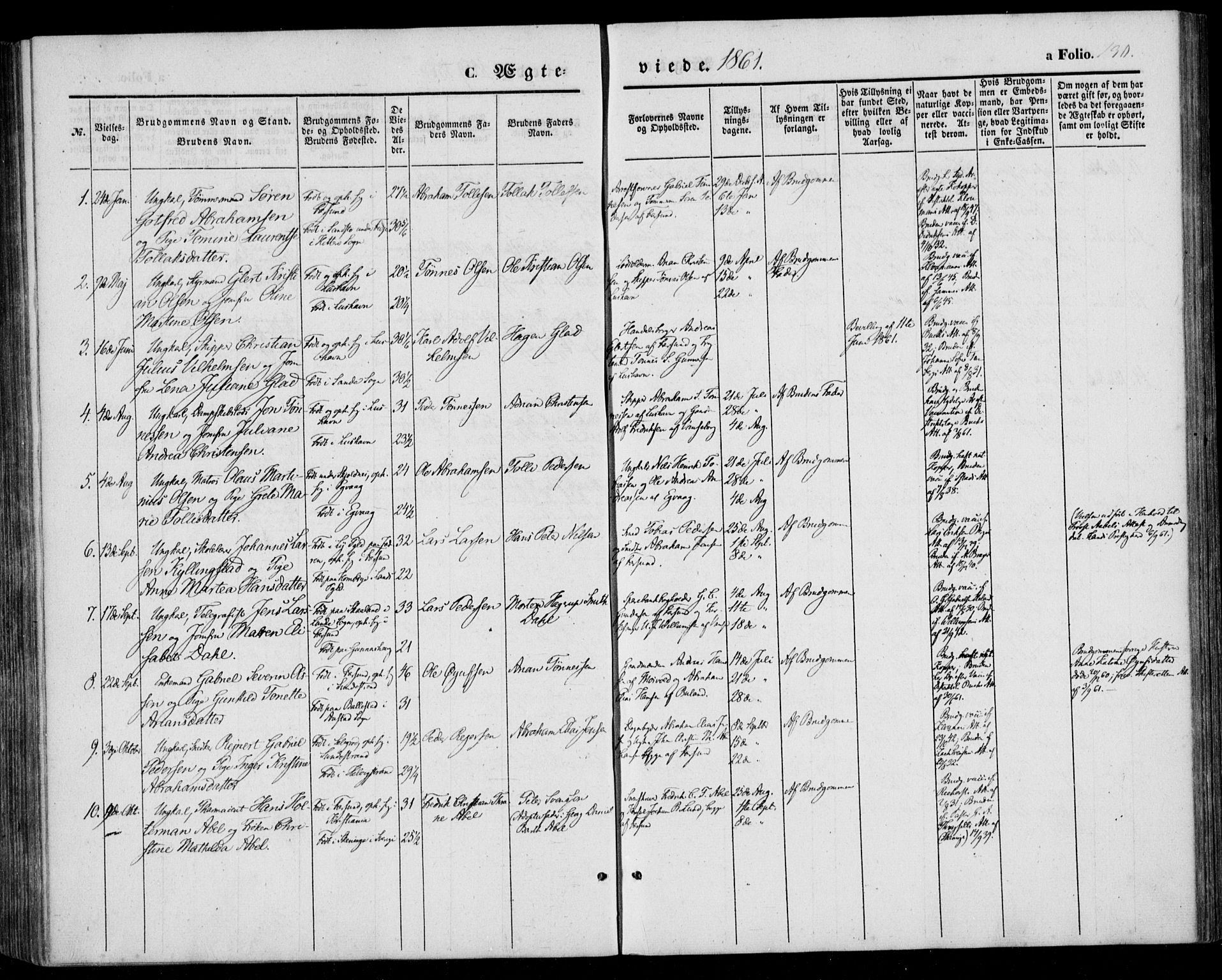 Farsund sokneprestkontor, AV/SAK-1111-0009/F/Fa/L0004: Parish register (official) no. A 4, 1847-1863, p. 130