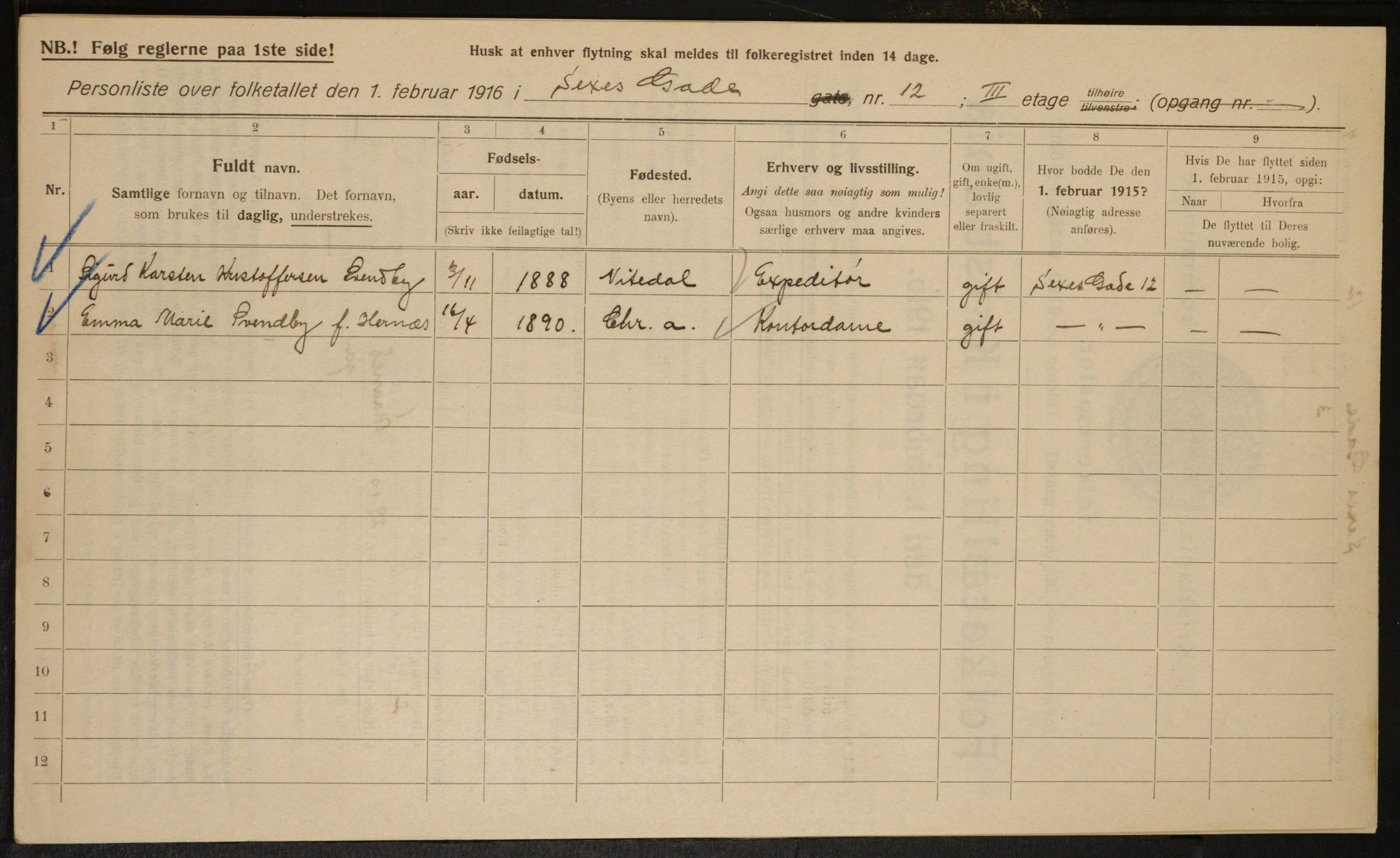 OBA, Municipal Census 1916 for Kristiania, 1916, p. 97180