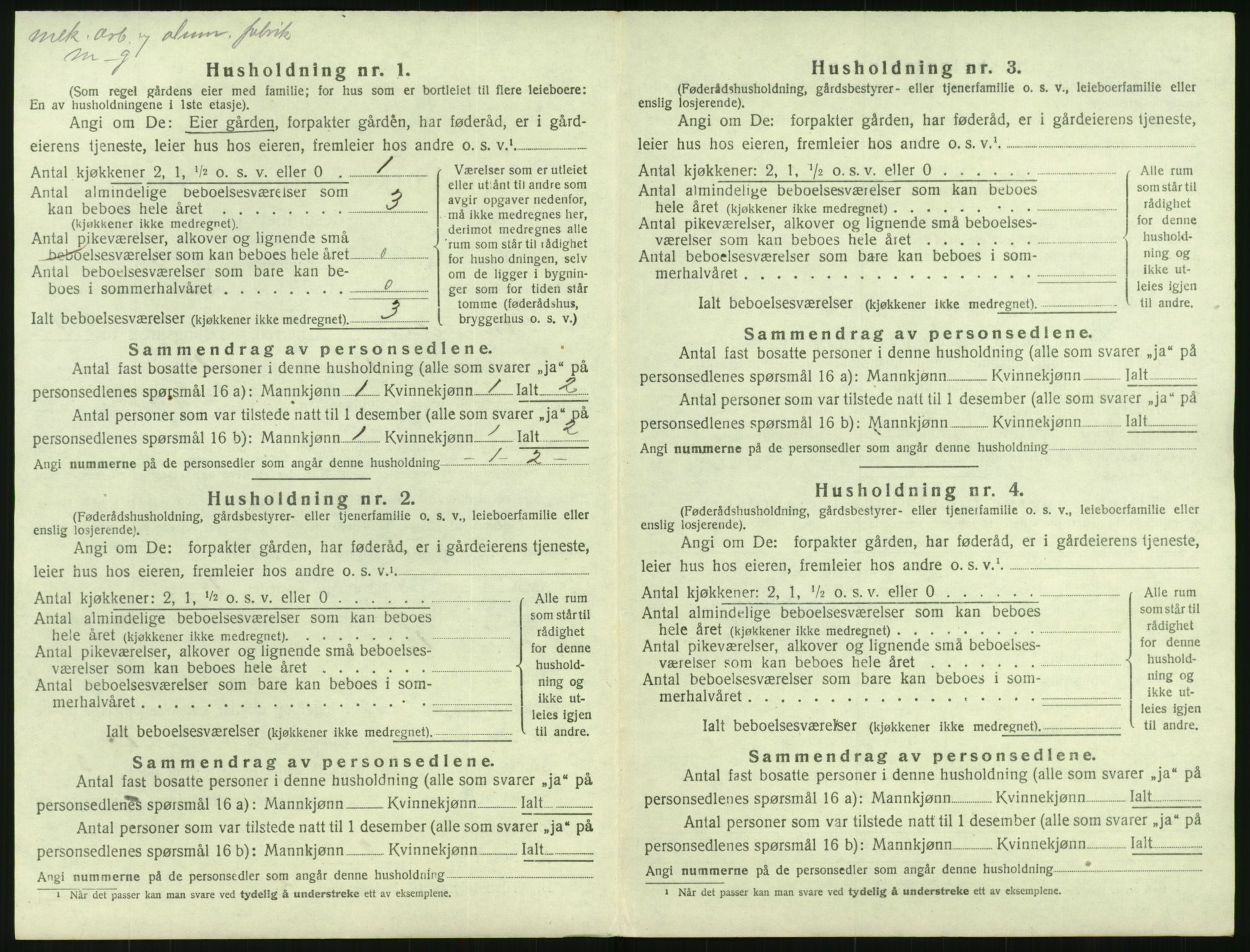 SAK, 1920 census for Vennesla, 1920, p. 53