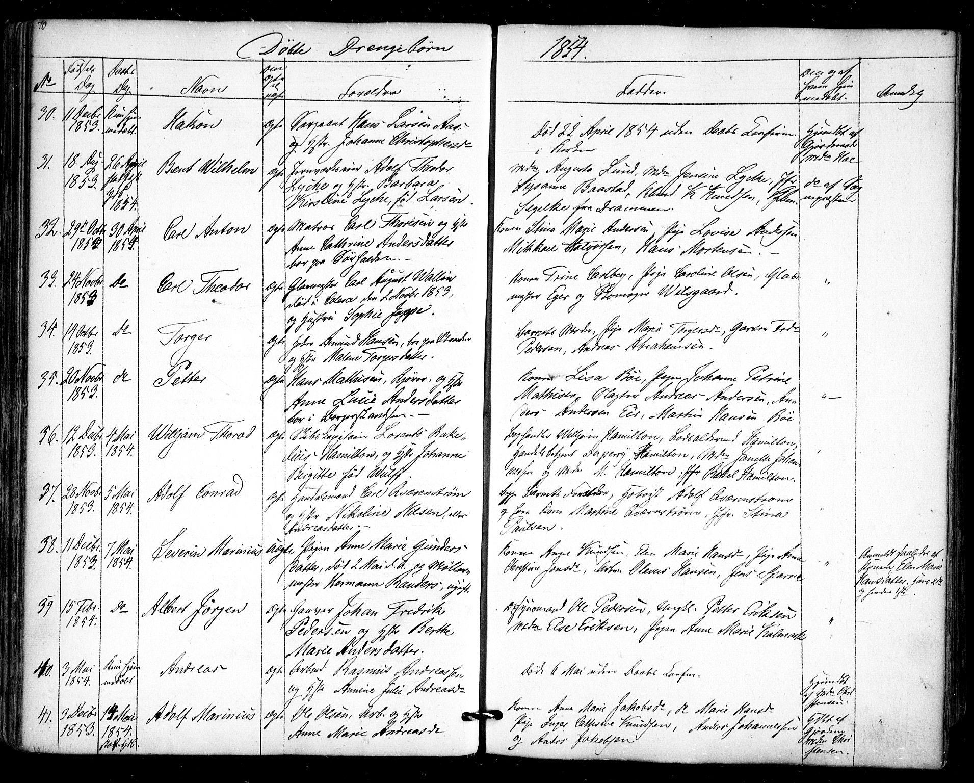 Halden prestekontor Kirkebøker, AV/SAO-A-10909/F/Fa/L0006: Parish register (official) no. I 6, 1845-1856, p. 70