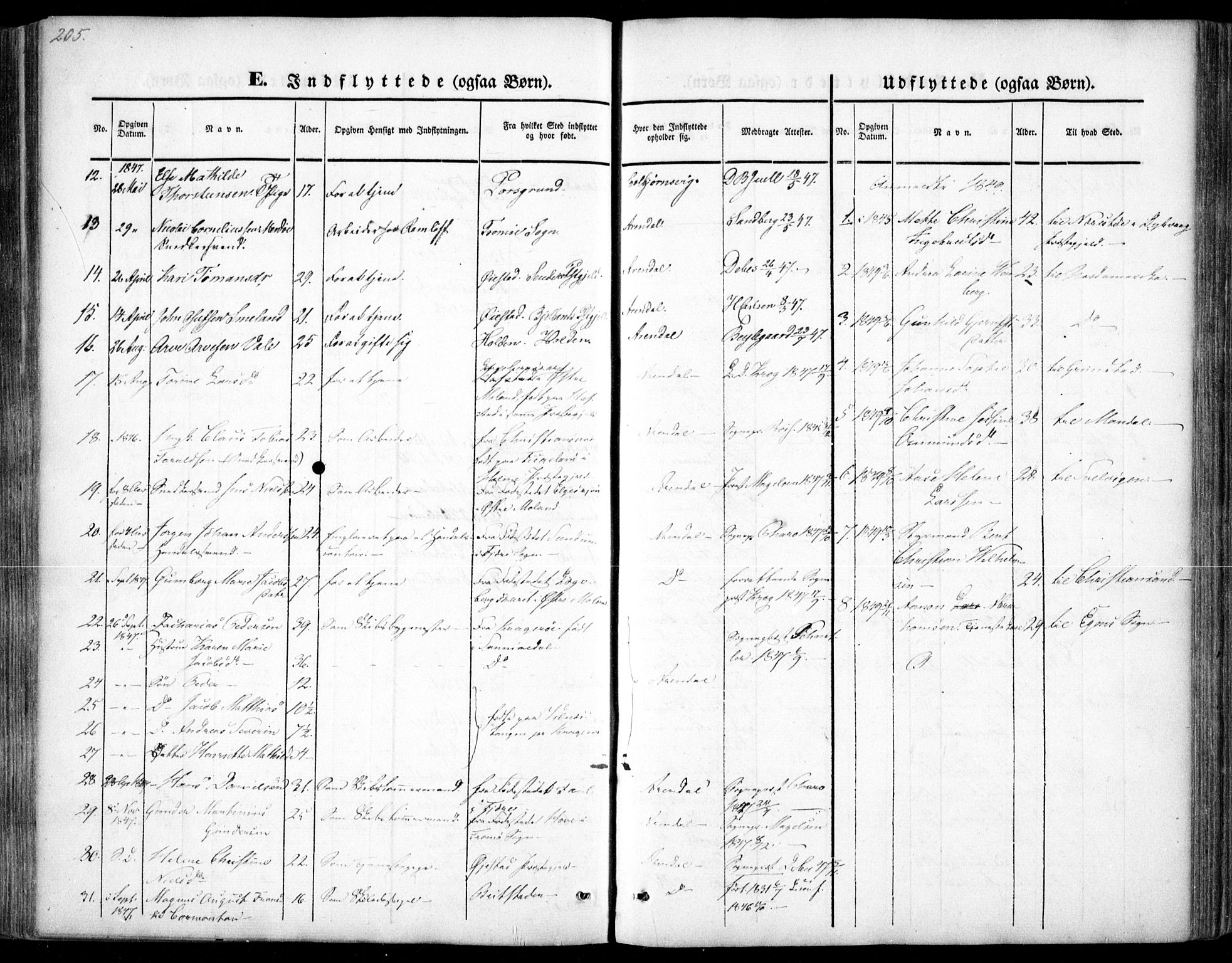 Arendal sokneprestkontor, Trefoldighet, AV/SAK-1111-0040/F/Fa/L0005: Parish register (official) no. A 5, 1838-1854, p. 305