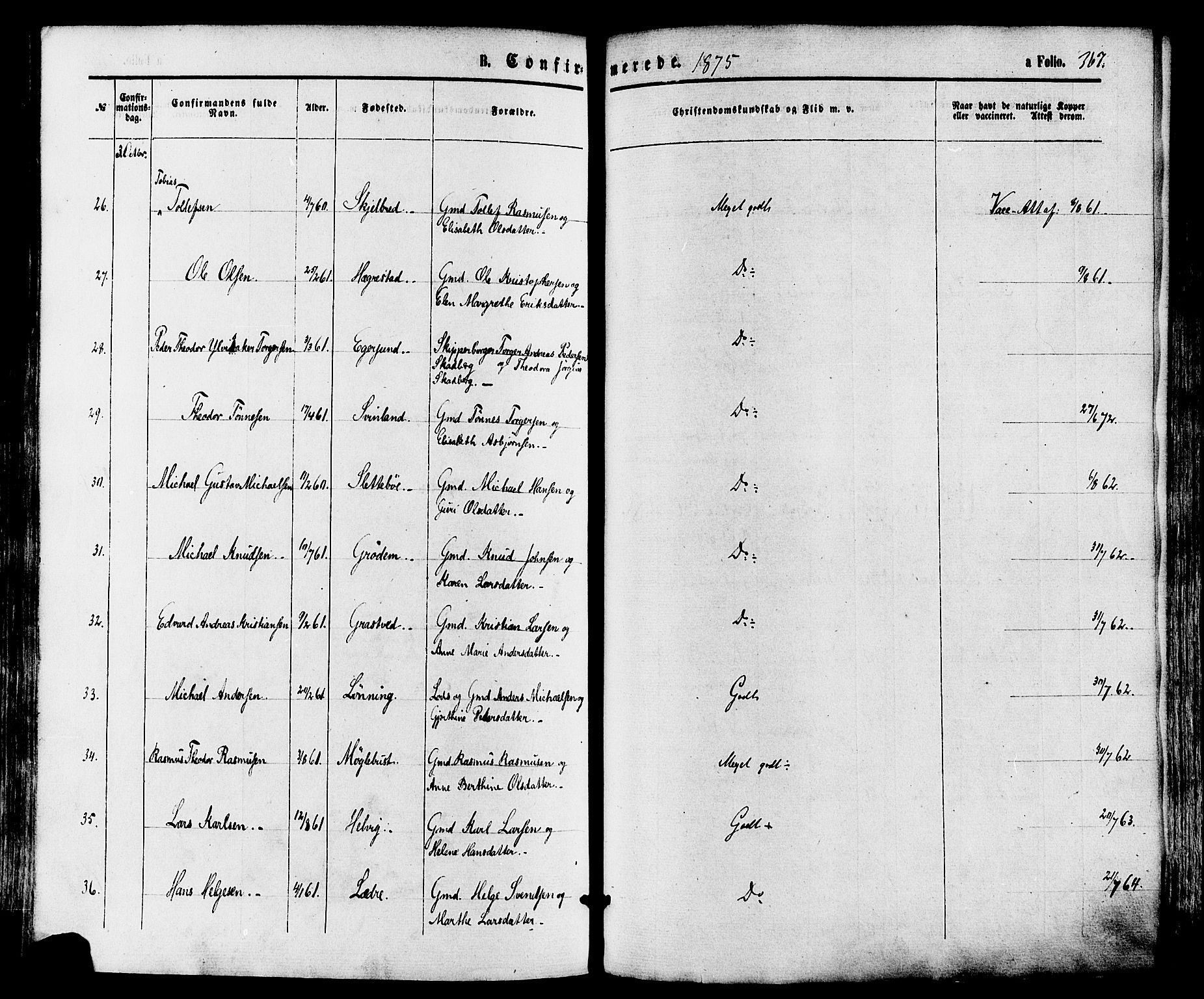 Eigersund sokneprestkontor, SAST/A-101807/S08/L0014: Parish register (official) no. A 13, 1866-1878, p. 367