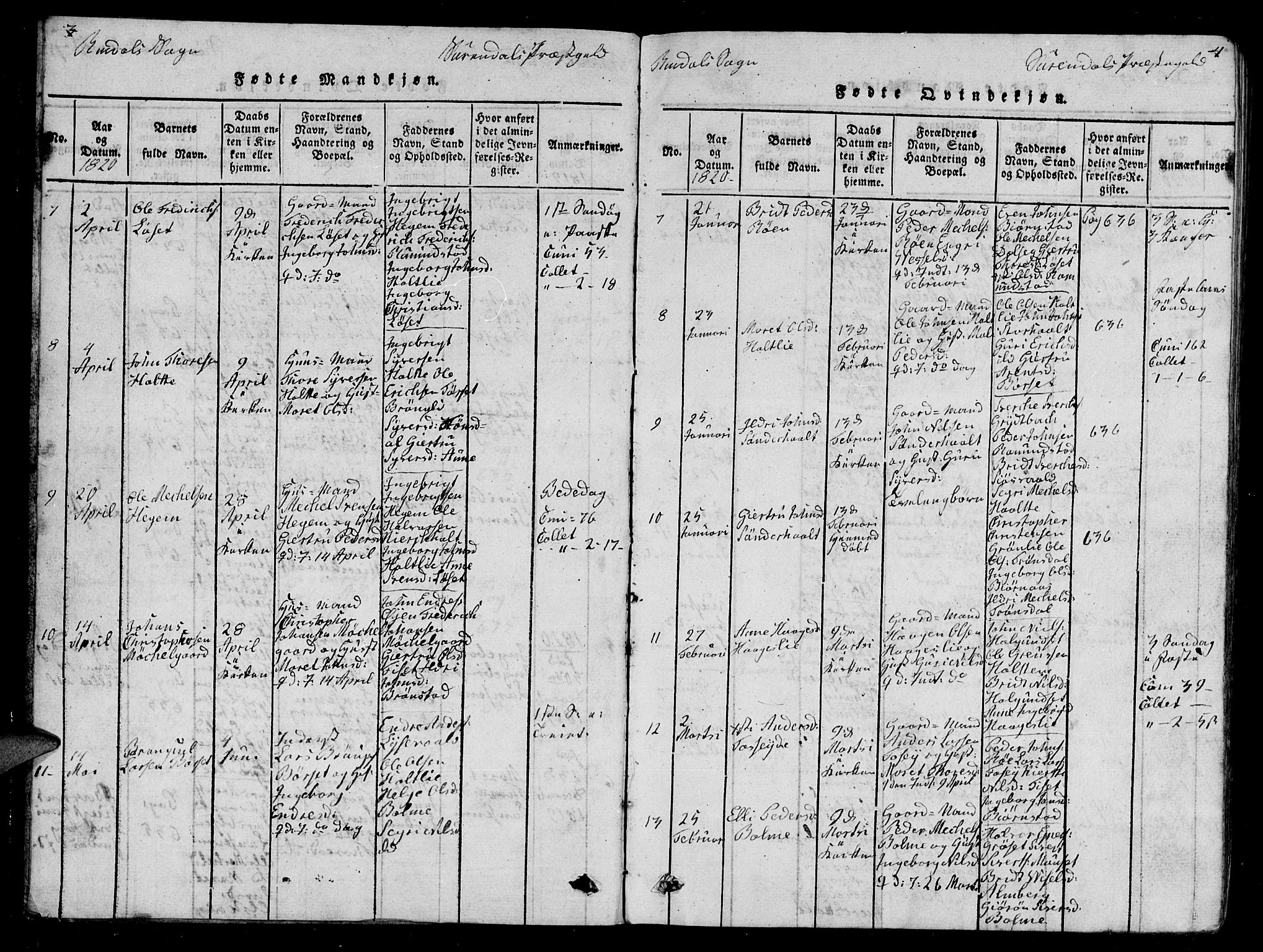 Ministerialprotokoller, klokkerbøker og fødselsregistre - Møre og Romsdal, AV/SAT-A-1454/595/L1050: Parish register (copy) no. 595C02, 1819-1834, p. 3-4