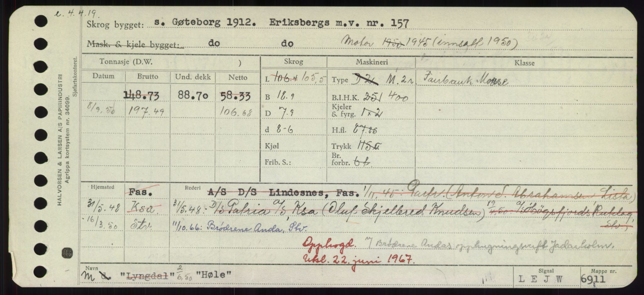 Sjøfartsdirektoratet med forløpere, Skipsmålingen, AV/RA-S-1627/H/Hd/L0017: Fartøy, Holi-Hå, p. 503