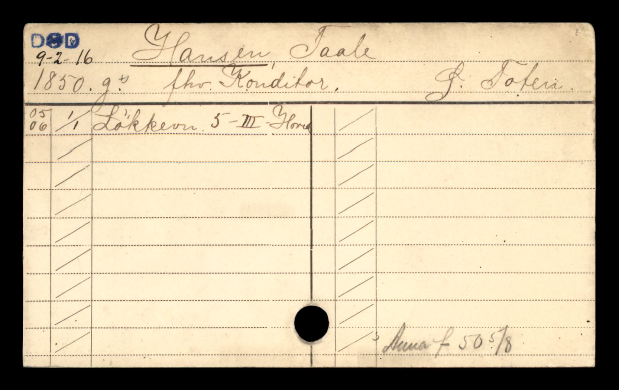 Oslo folkeregister, Registerkort, AV/SAO-A-11715/D/Da/L0032: Menn: Hansen Thoralf - Haugen Ole, 1906-1919