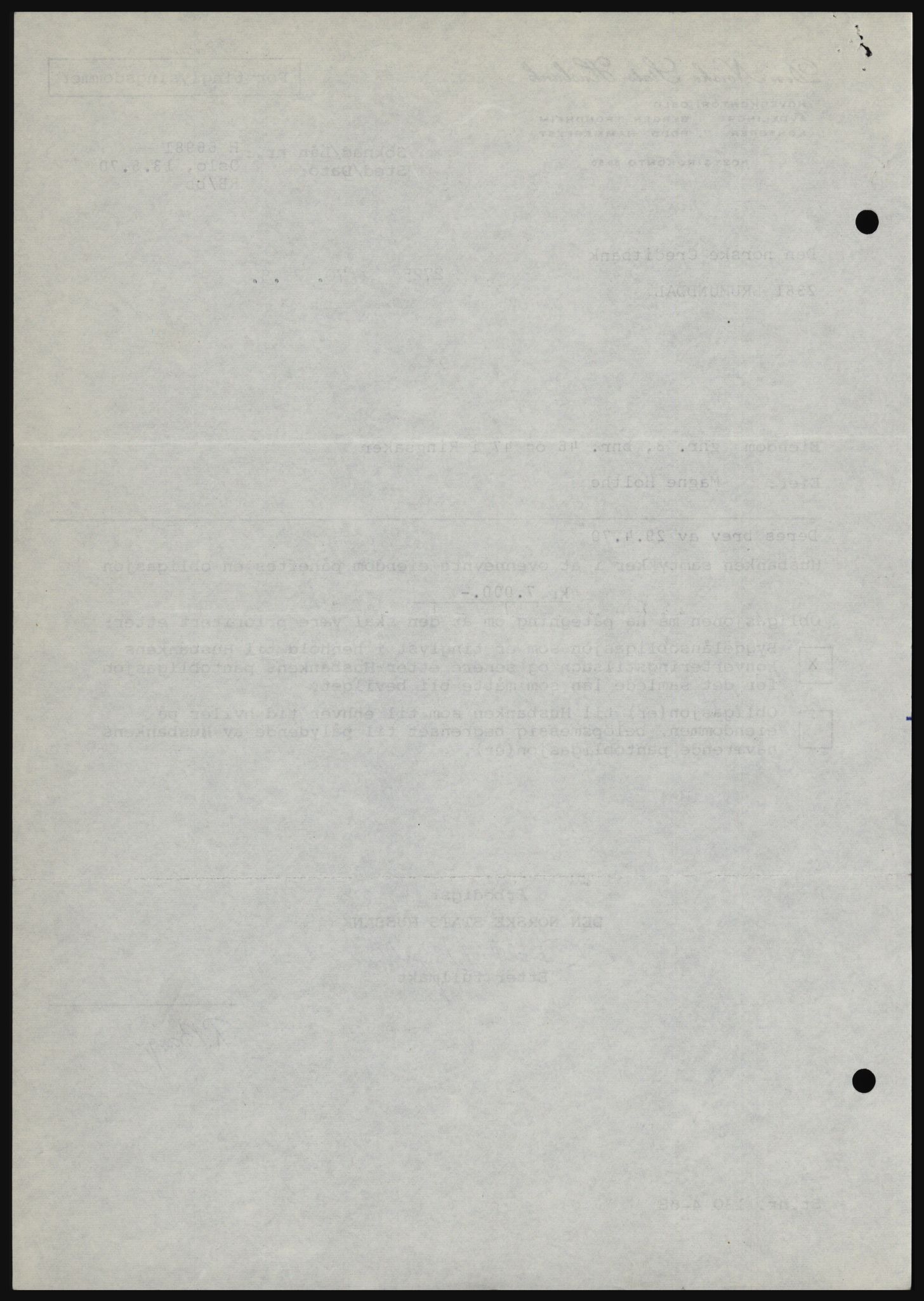 Nord-Hedmark sorenskriveri, SAH/TING-012/H/Hc/L0033: Mortgage book no. 33, 1970-1970, Diary no: : 2725/1970