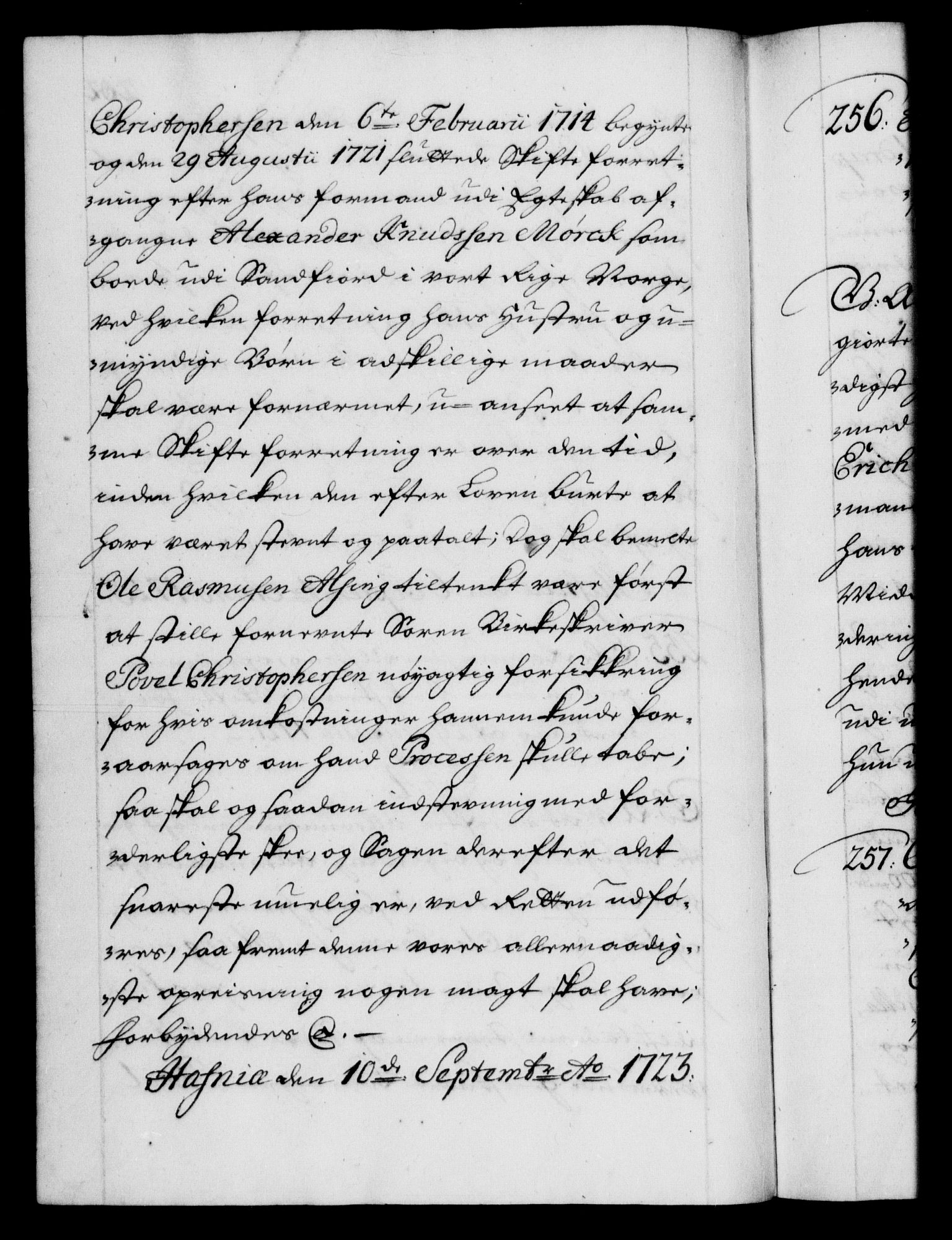 Danske Kanselli 1572-1799, AV/RA-EA-3023/F/Fc/Fca/Fcaa/L0024: Norske registre, 1723-1725, p. 202b