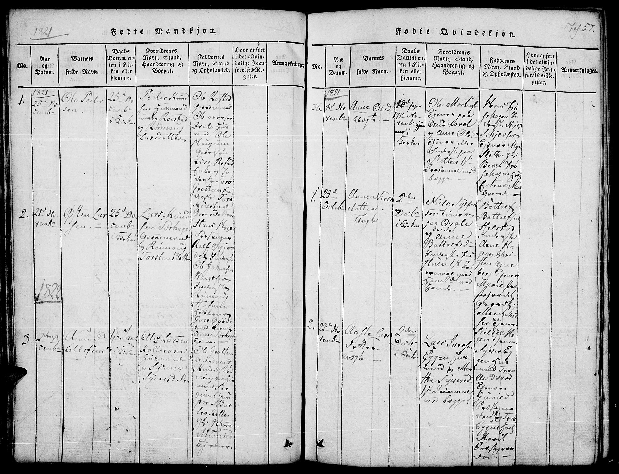 Lom prestekontor, AV/SAH-PREST-070/L/L0001: Parish register (copy) no. 1, 1815-1836, p. 57