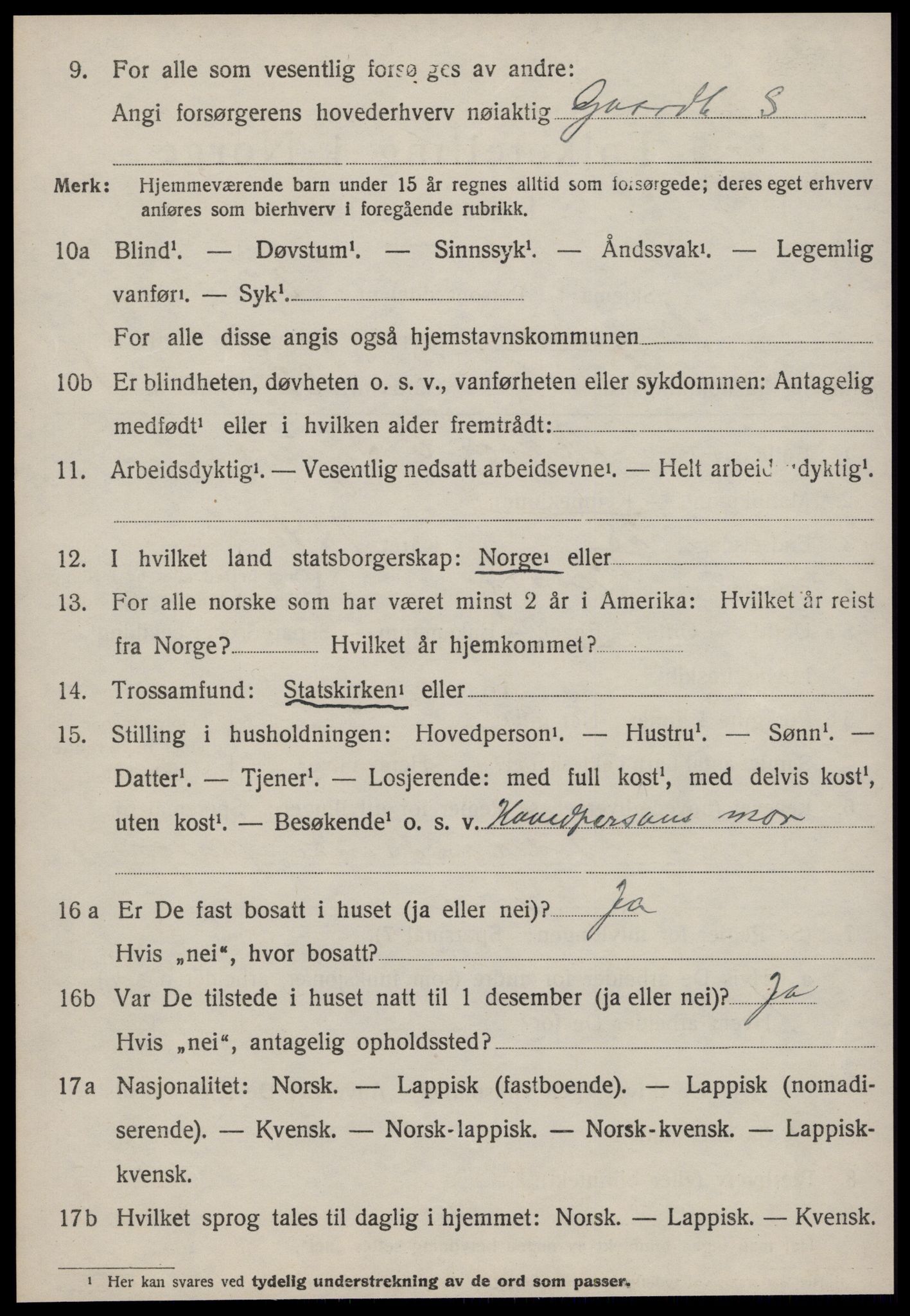 SAT, 1920 census for Singsås, 1920, p. 1106