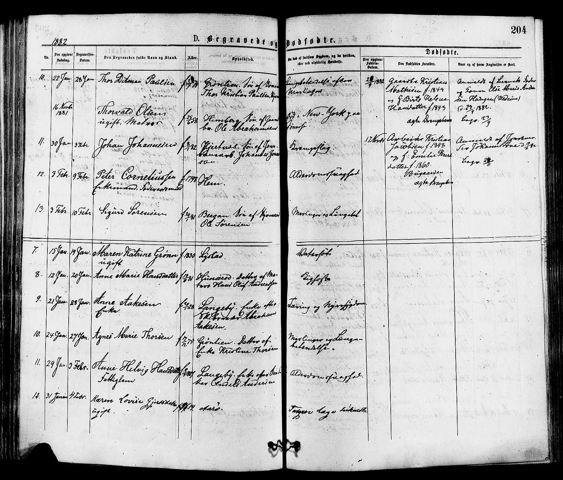 Sandar kirkebøker, SAKO/A-243/F/Fa/L0011: Parish register (official) no. 11, 1872-1882, p. 204