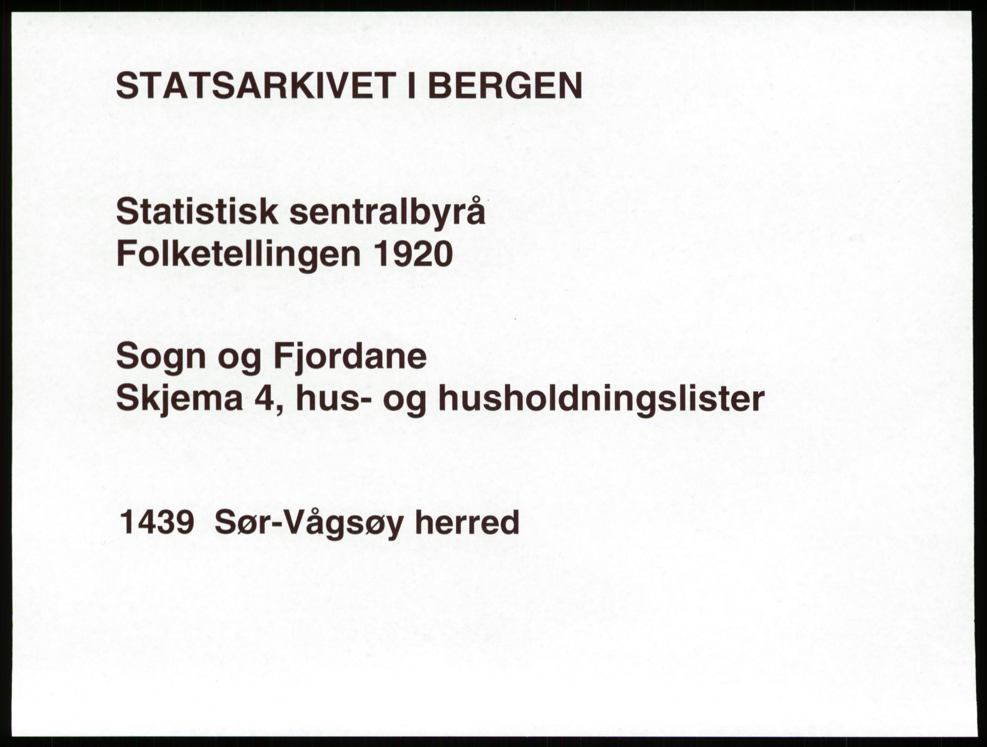 SAB, 1920 census for Sør-Vågsøy, 1920, p. 29