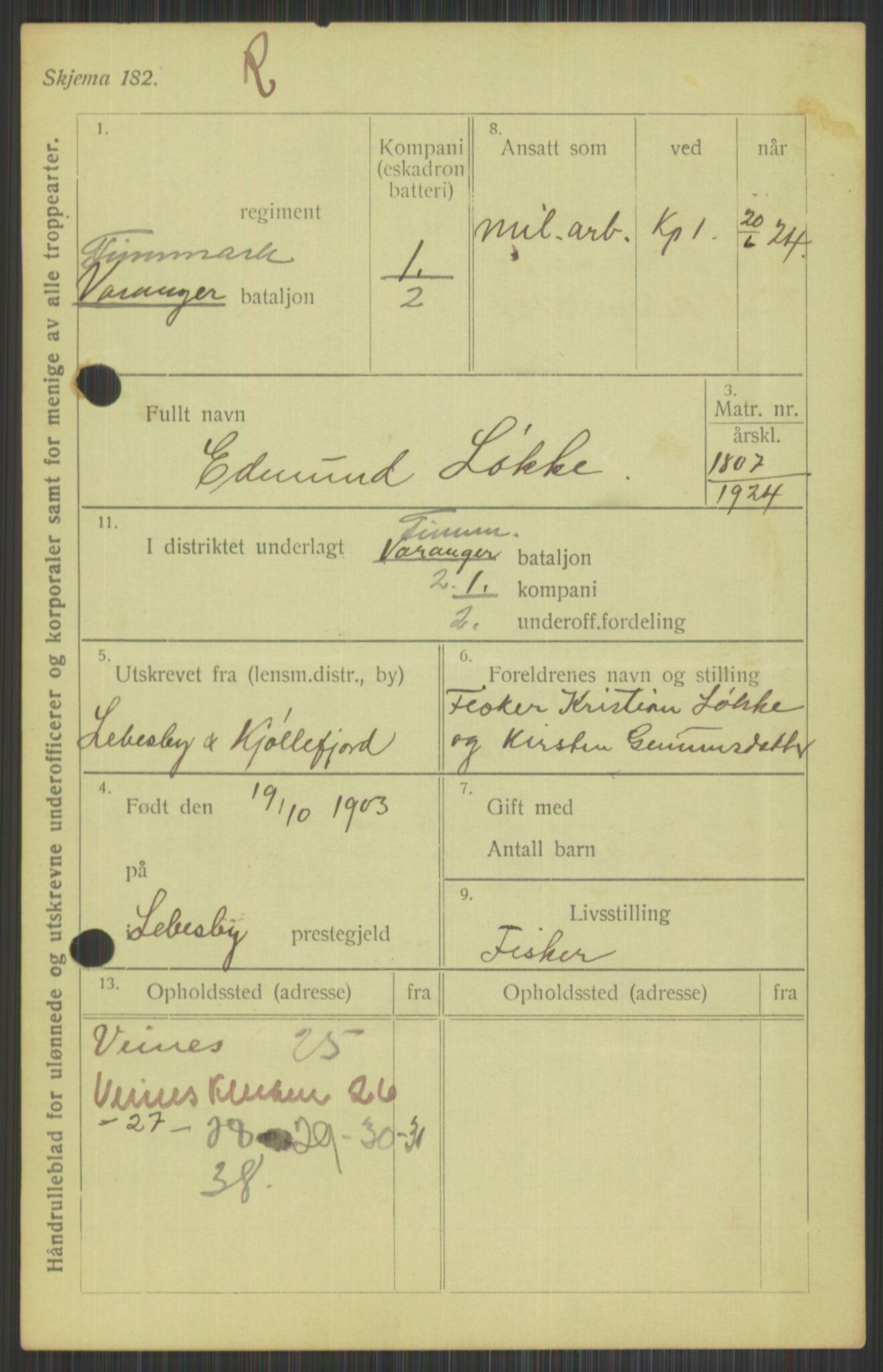 Forsvaret, Varanger bataljon, AV/RA-RAFA-2258/1/D/L0440: Rulleblad for fødte 1892-1912, 1892-1912, p. 737