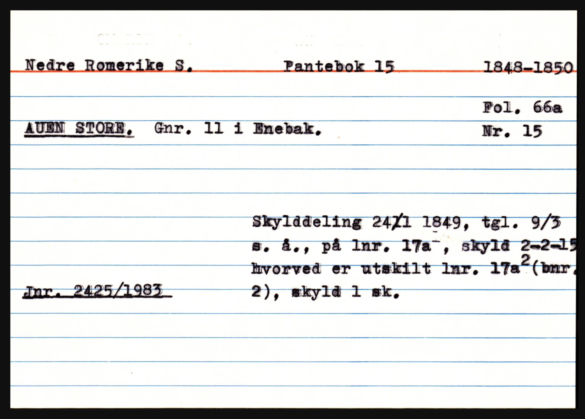 Statsarkivet i Oslo, AV/SAO-A-10621/Z/Zb/L0009: Enebakk (Auen - Årsrud), Feiring (Almelien - Torgunrød), Fet m/ Rælingen (Auten - Garder), p. 14
