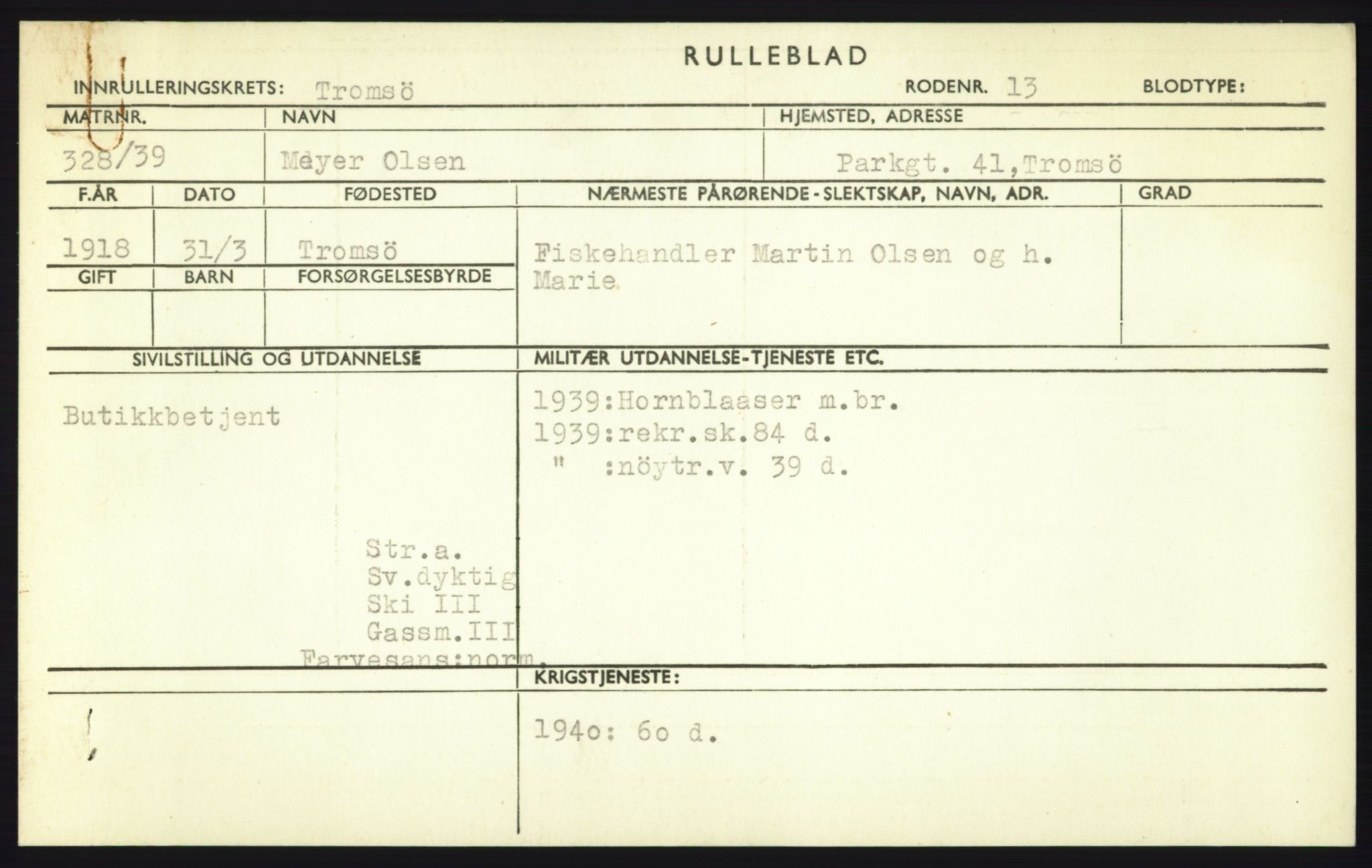 Forsvaret, Troms infanteriregiment nr. 16, AV/RA-RAFA-3146/P/Pa/L0023: Rulleblad for regimentets menige mannskaper, årsklasse 1939, 1939, p. 1003