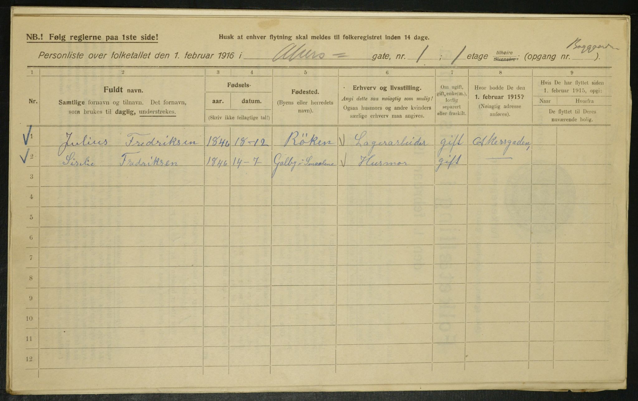 OBA, Municipal Census 1916 for Kristiania, 1916, p. 324