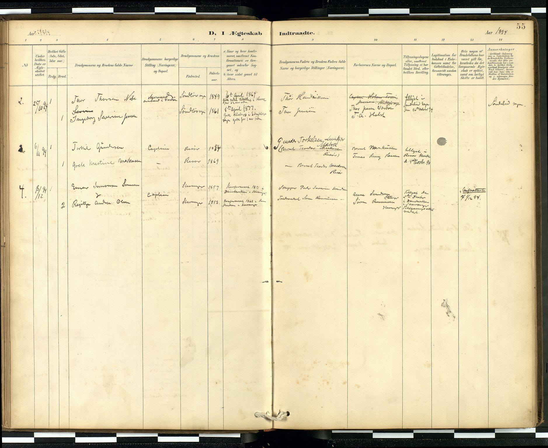  Den norske sjømannsmisjon i utlandet/London m/bistasjoner, SAB/SAB/PA-0103/H/Ha/L0002: Parish register (official) no. A 2, 1887-1903, p. 54b-55a