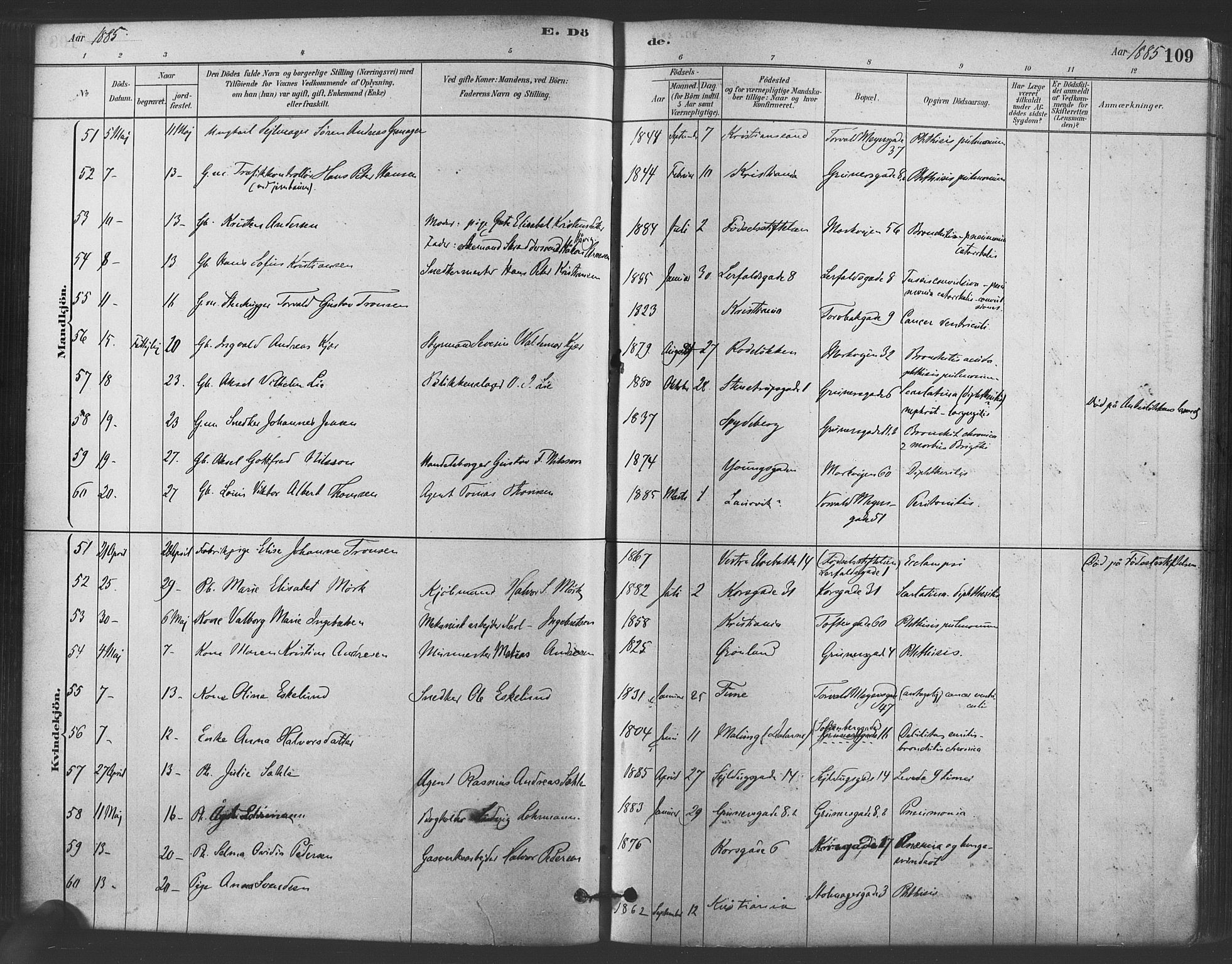 Paulus prestekontor Kirkebøker, AV/SAO-A-10871/F/Fa/L0005: Parish register (official) no. 5, 1879-1889, p. 109