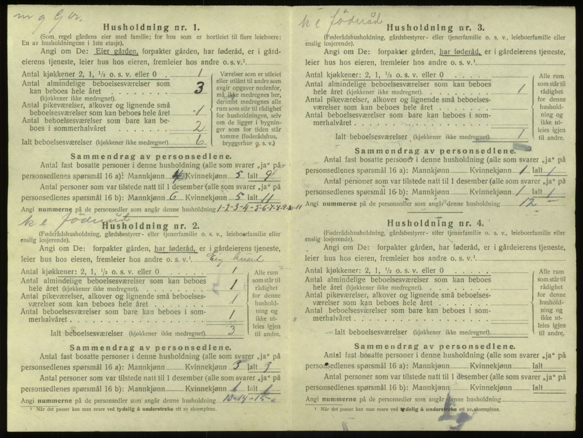 SAB, 1920 census for Modalen, 1920, p. 51