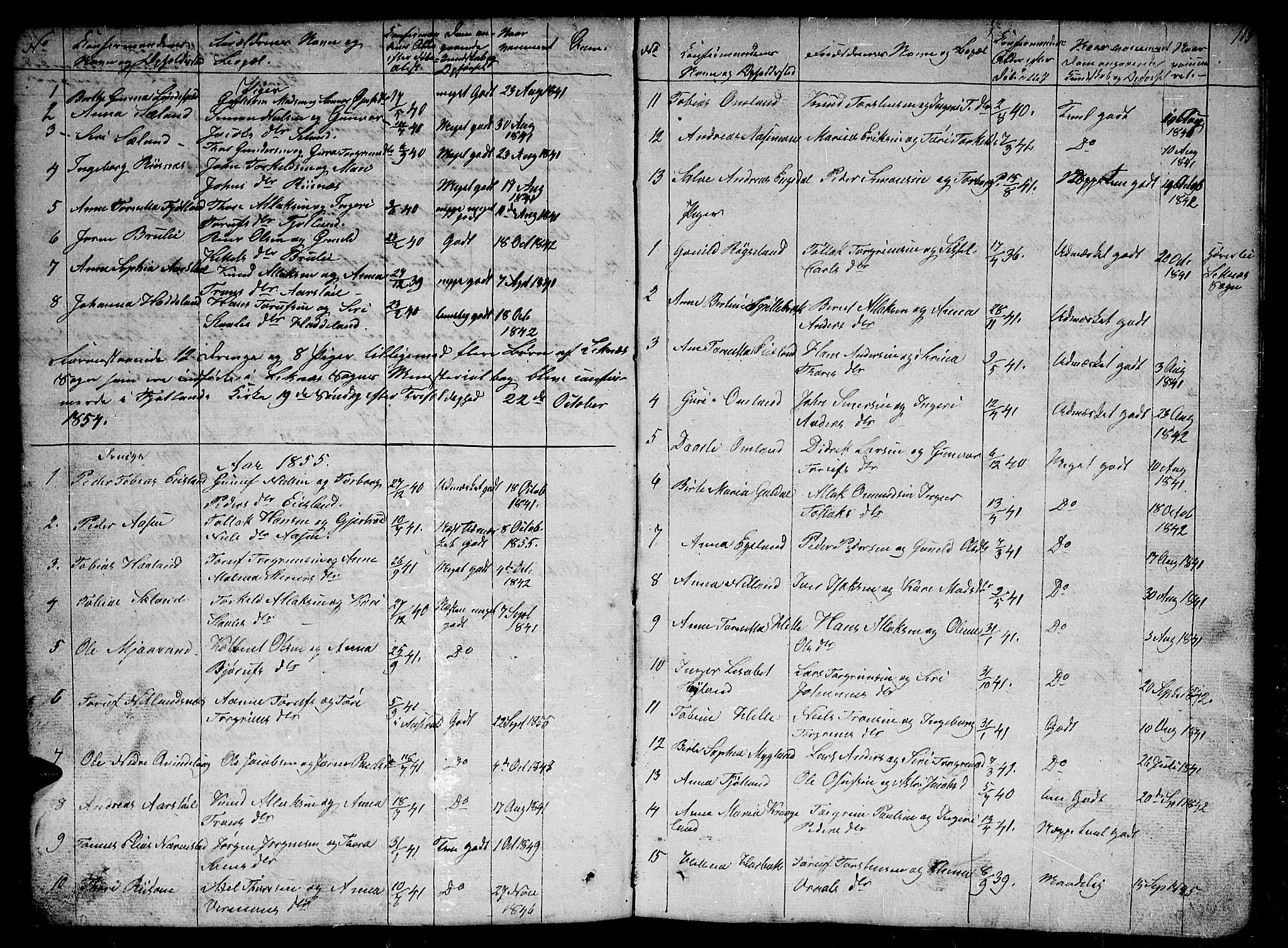 Fjotland sokneprestkontor, AV/SAK-1111-0010/F/Fb/L0002: Parish register (copy) no. B 2, 1841-1871, p. 113