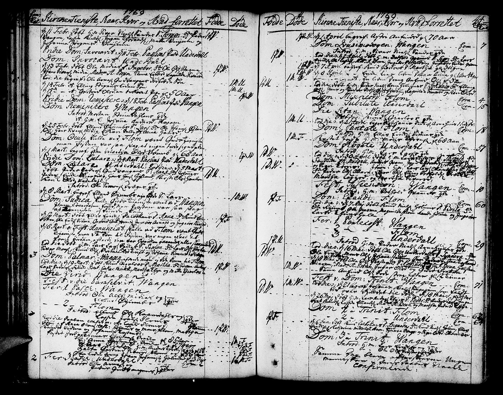 Aurland sokneprestembete, AV/SAB-A-99937/H/Ha/Haa/L0004: Parish register (official) no. A 4, 1756-1801, p. 44