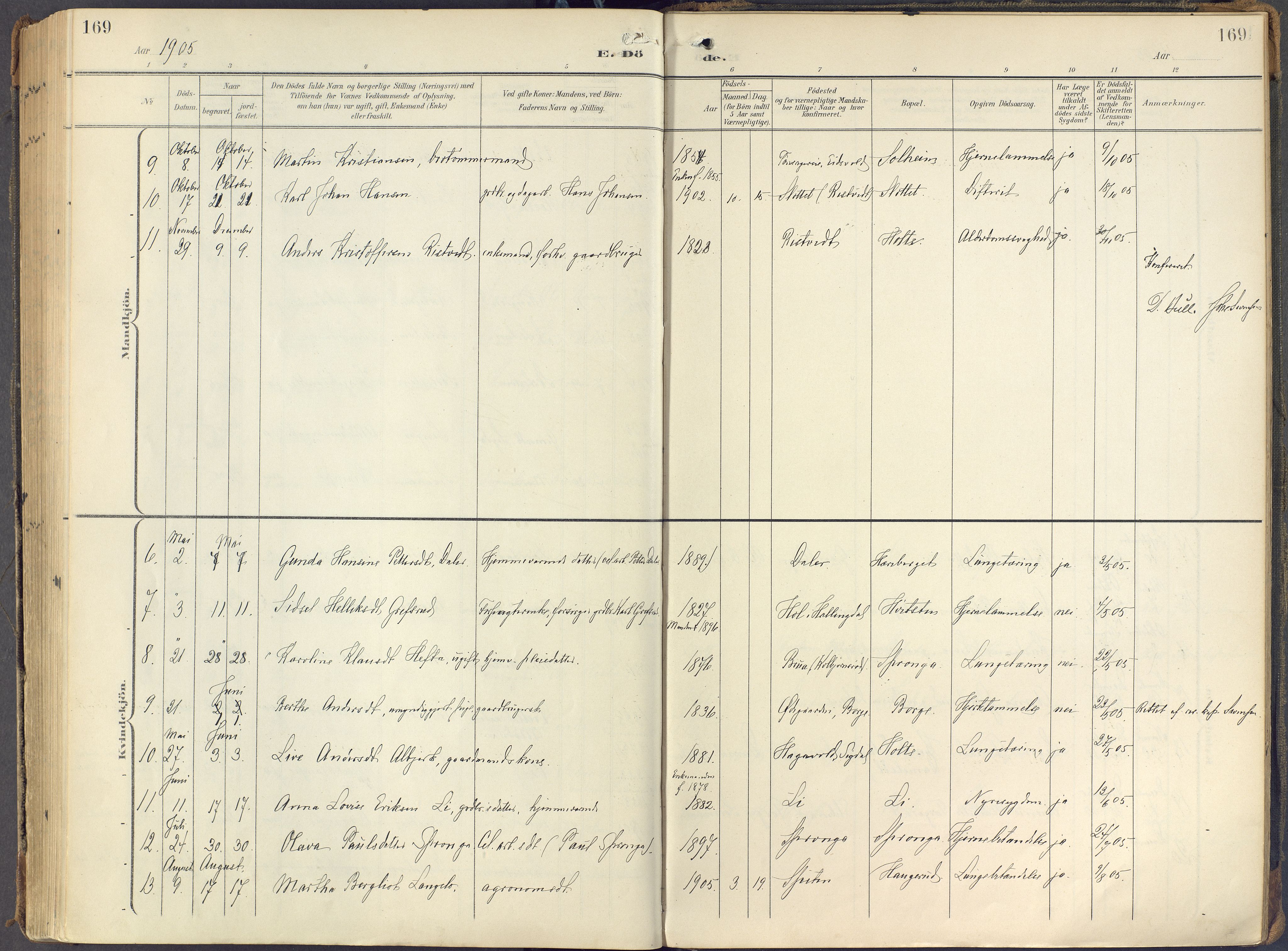 Eiker kirkebøker, AV/SAKO-A-4/F/Fc/L0004: Parish register (official) no. III 4, 1900-1919, p. 169