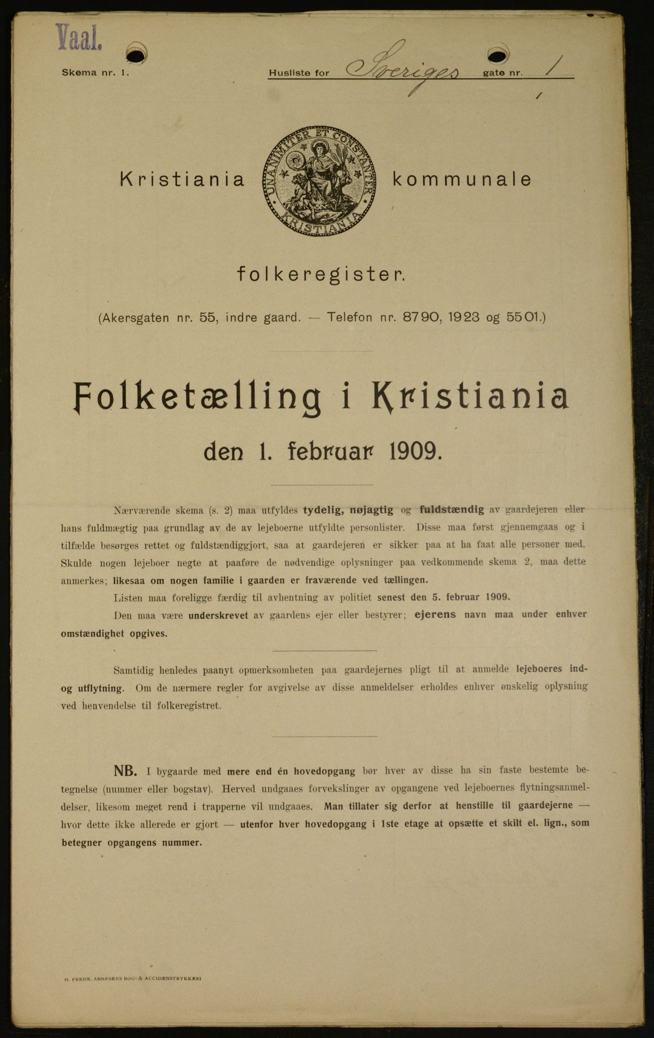 OBA, Municipal Census 1909 for Kristiania, 1909, p. 95675