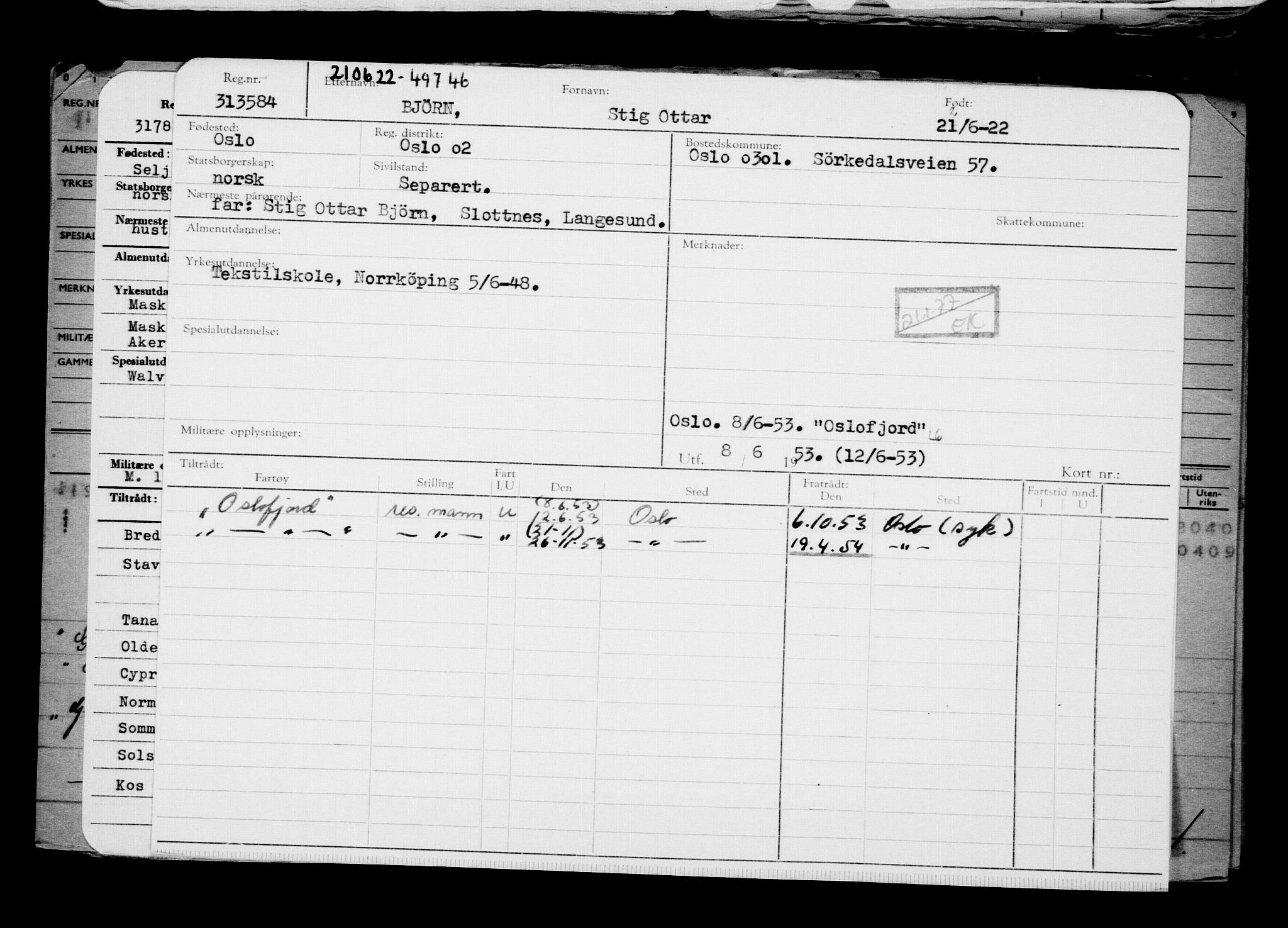 Direktoratet for sjømenn, AV/RA-S-3545/G/Gb/L0207: Hovedkort, 1922, p. 662