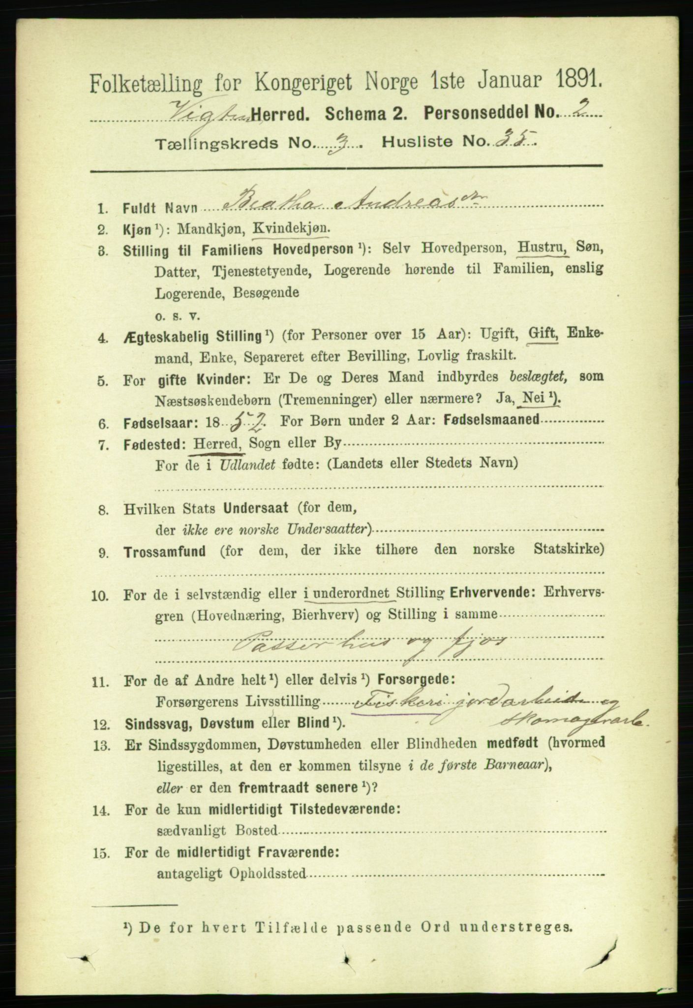 RA, 1891 census for 1750 Vikna, 1891, p. 1970