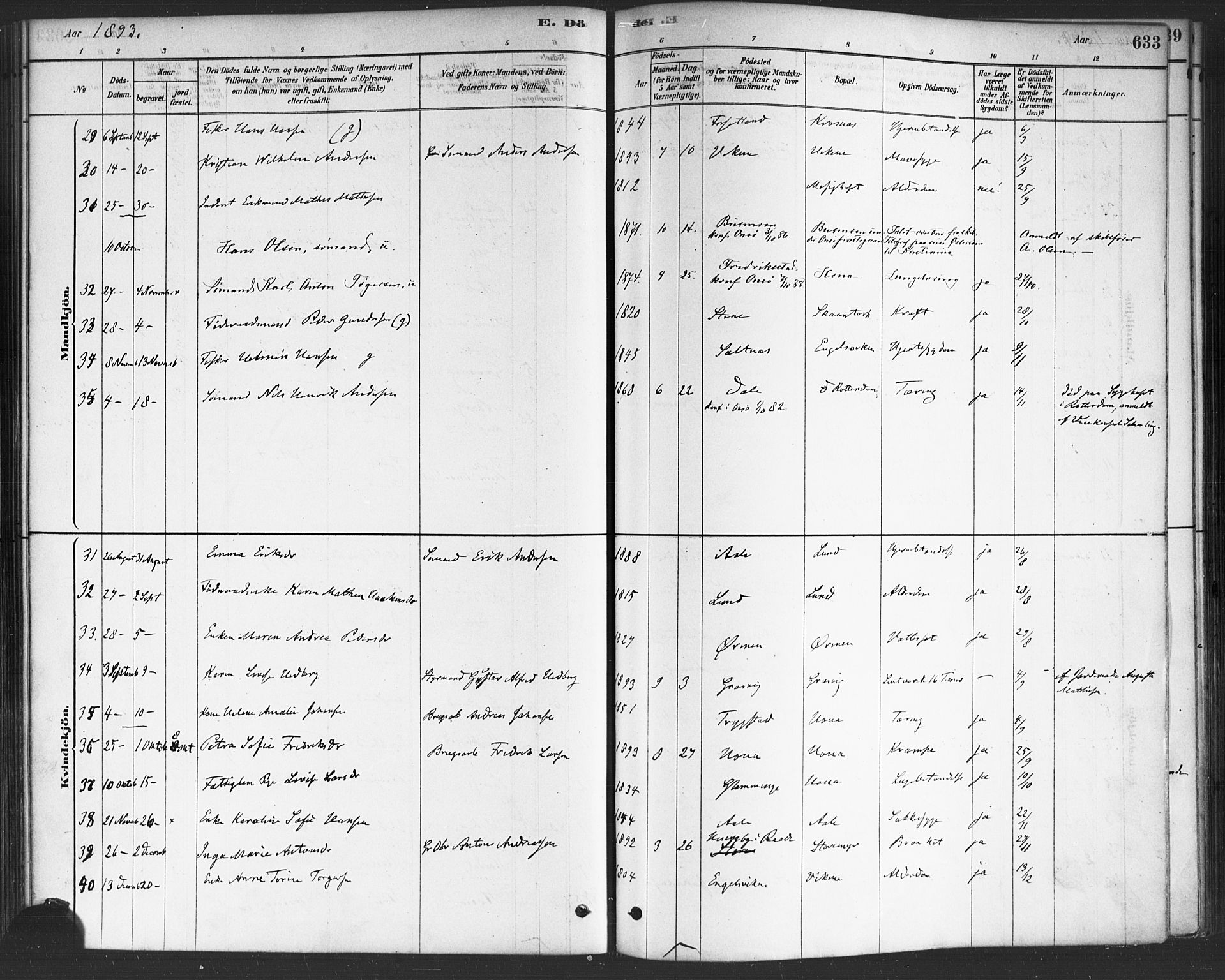 Onsøy prestekontor Kirkebøker, SAO/A-10914/F/Fa/L0006: Parish register (official) no. I 6, 1878-1898, p. 633