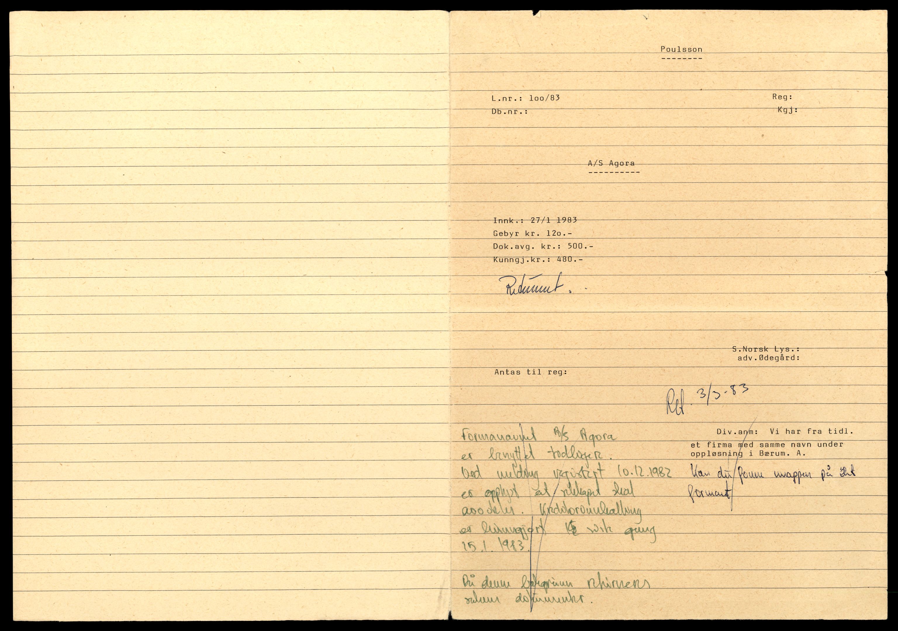 Asker og Bærum tingrett, AV/SAT-A-10379/K/Kf/L0006: Enkeltmannsforetak, aksjeselskap og andelslag, A - L, 1980-1984, p. 1