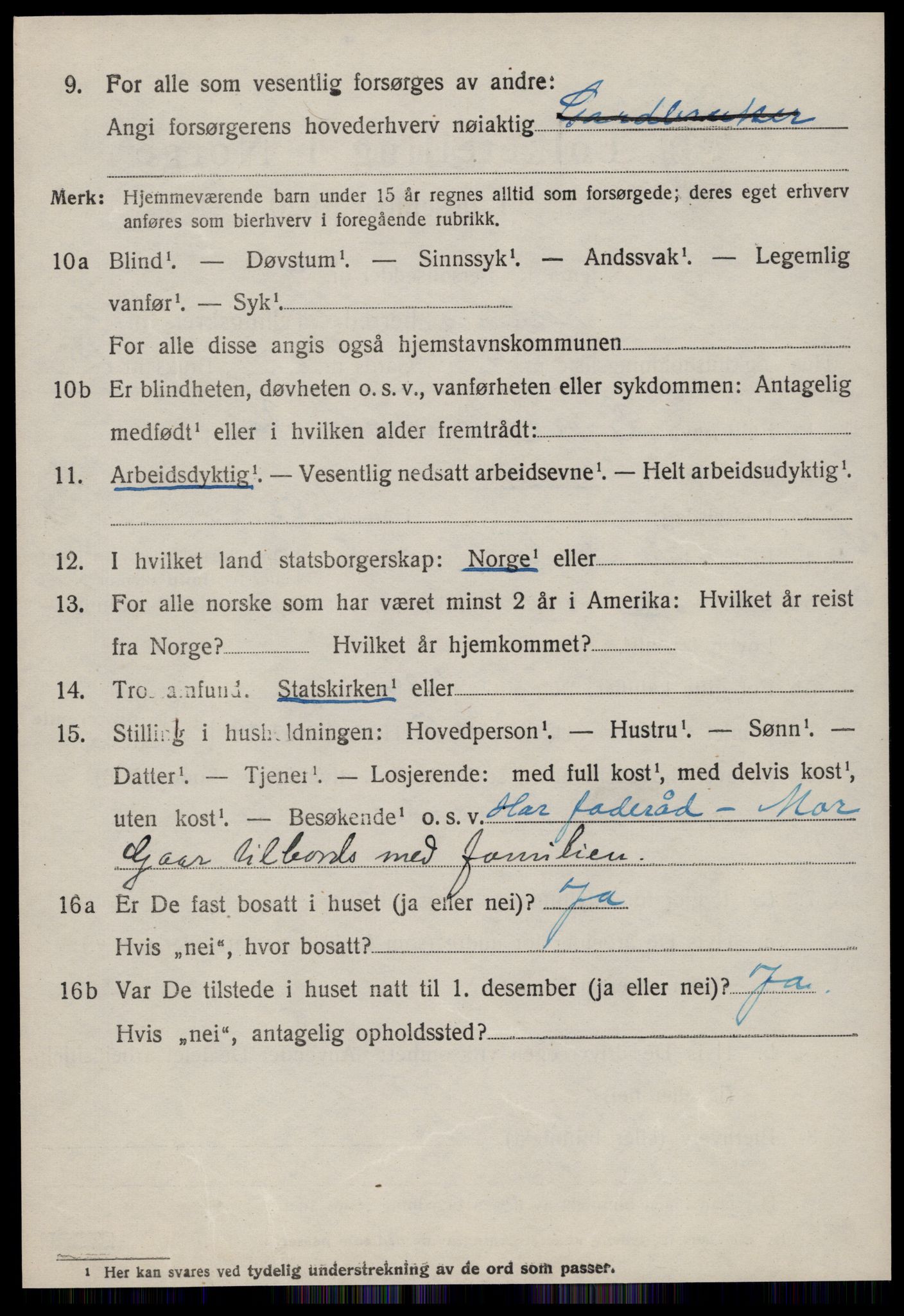SAT, 1920 census for Vestnes, 1920, p. 3758