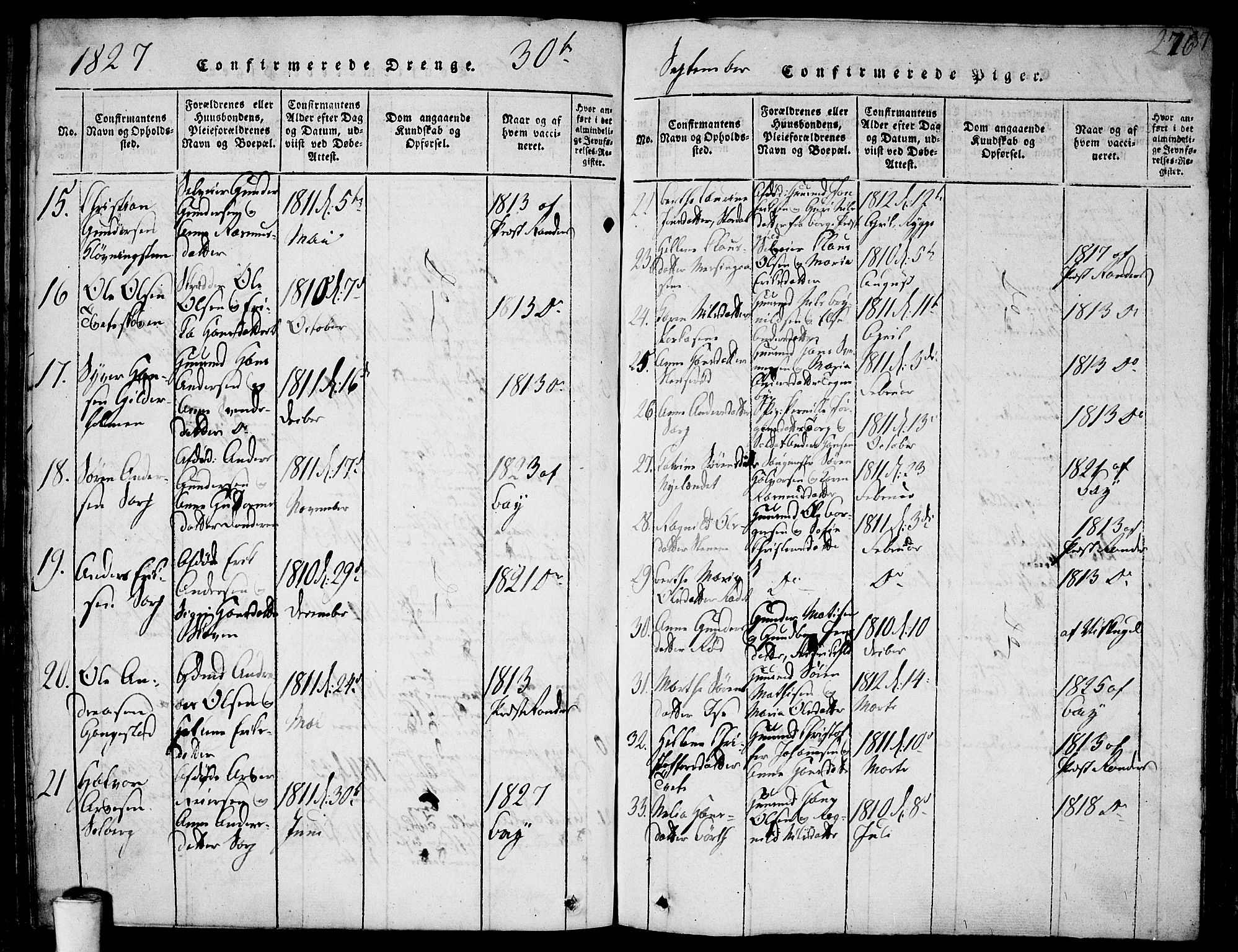 Skjeberg prestekontor Kirkebøker, AV/SAO-A-10923/F/Fa/L0004: Parish register (official) no. I 4, 1815-1830, p. 276