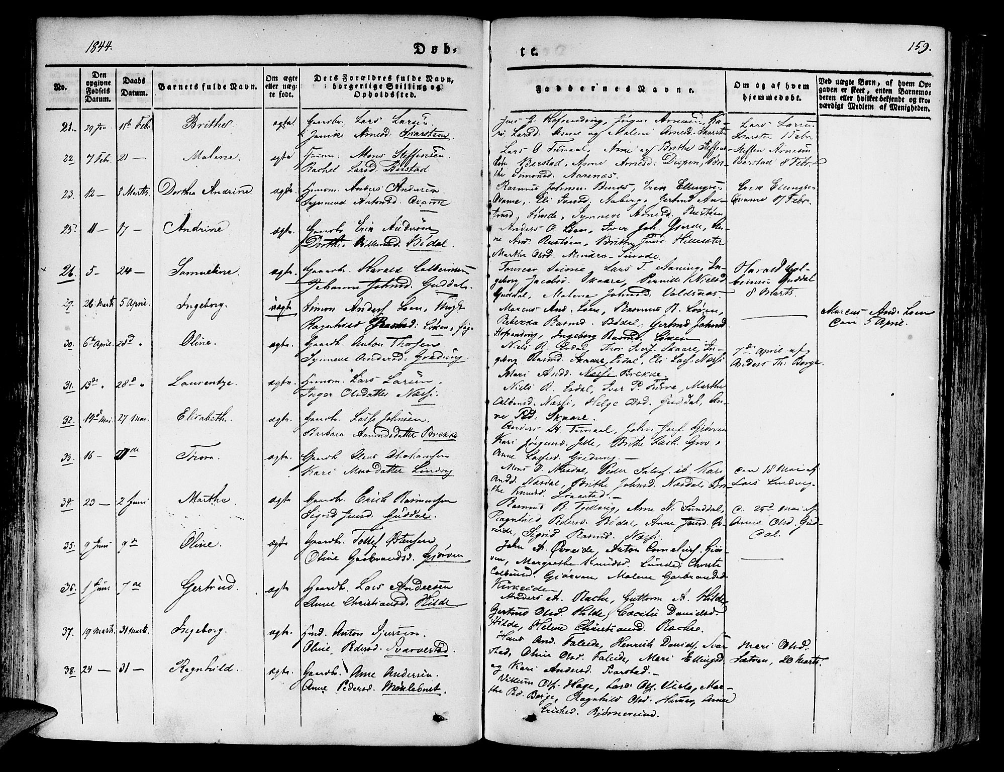 Innvik sokneprestembete, AV/SAB-A-80501: Parish register (official) no. A 4I, 1831-1846, p. 159