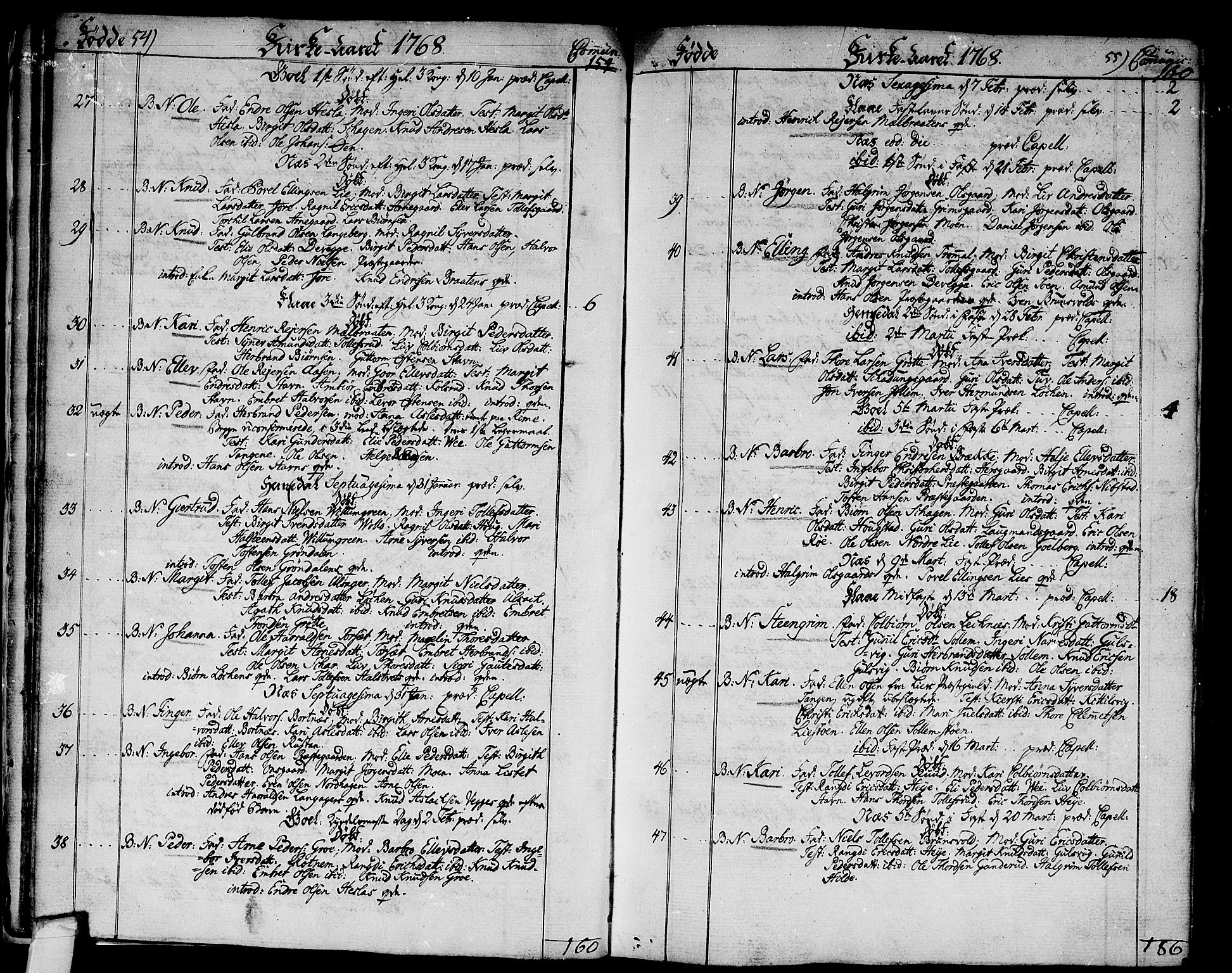 Nes kirkebøker, AV/SAKO-A-236/F/Fa/L0004: Parish register (official) no. 4, 1764-1786, p. 54-55