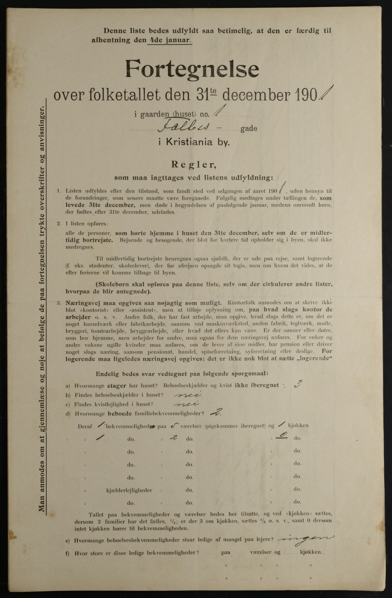 OBA, Municipal Census 1901 for Kristiania, 1901, p. 3757