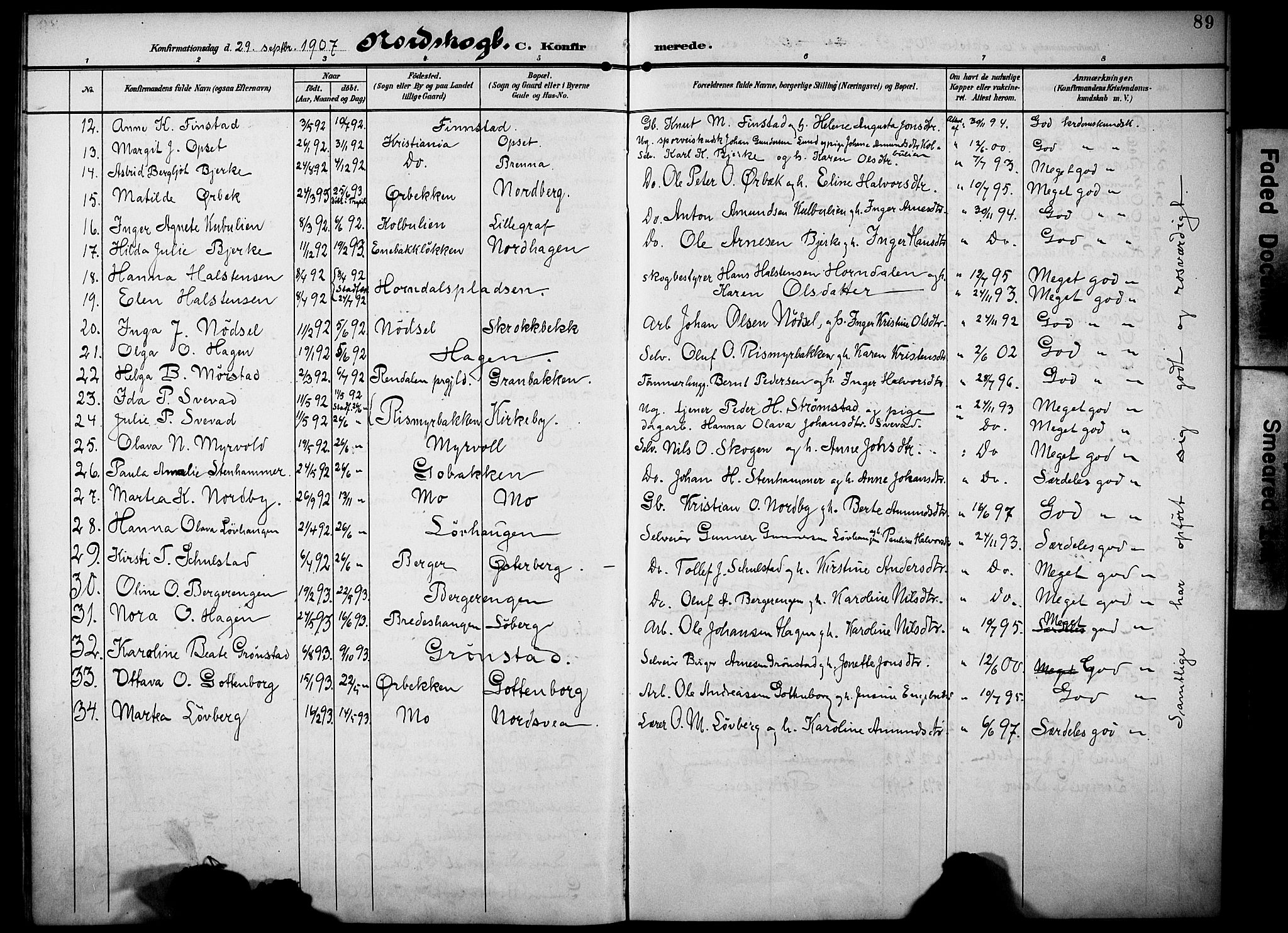 Elverum prestekontor, SAH/PREST-044/H/Ha/Haa/L0016: Parish register (official) no. 16, 1903-1912, p. 89